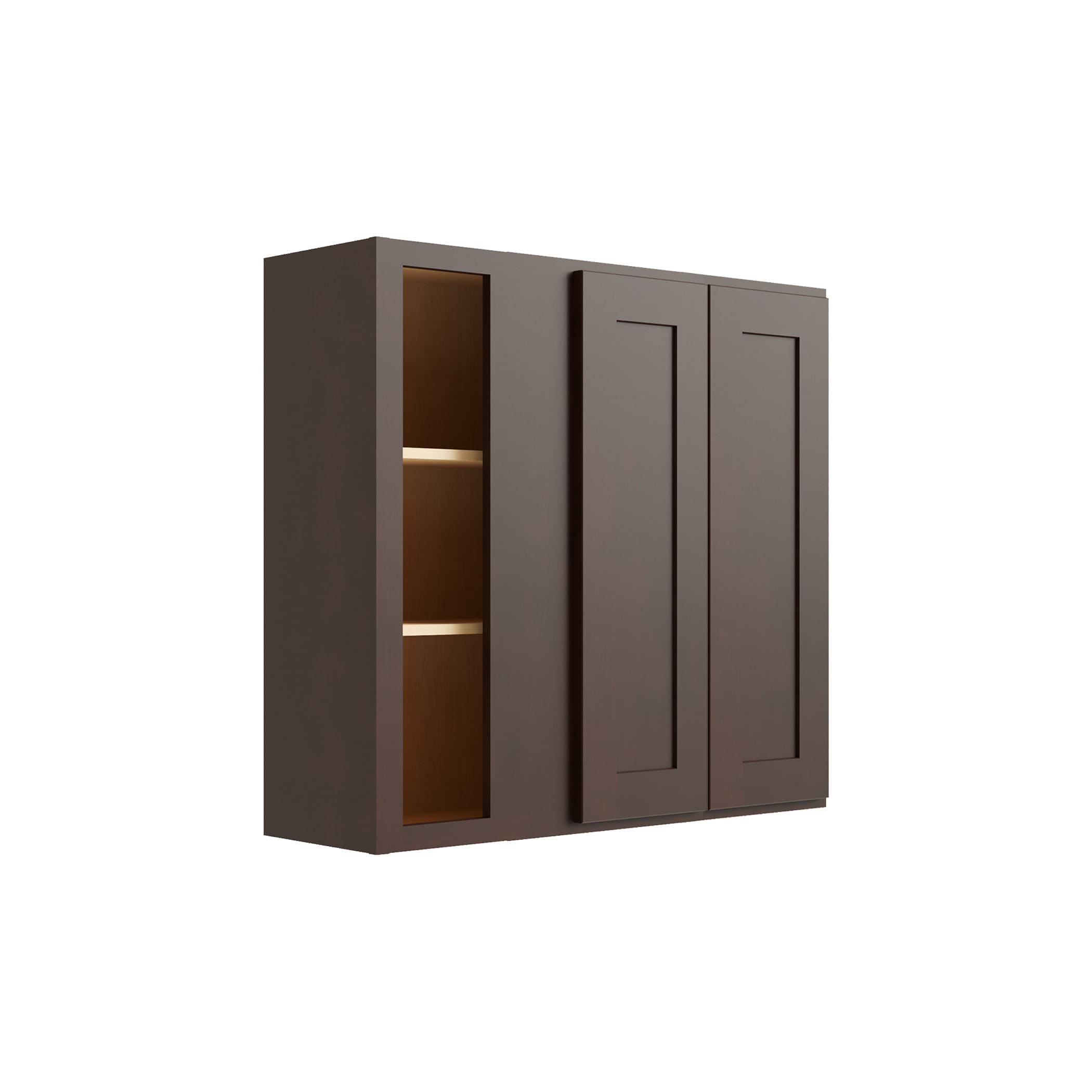 RELIABILT Parkstone 39-in W x 30-in H x 12-in D Espresso Blind Wall Fully Assembled Plywood Cabinet (Shaker Door Style)