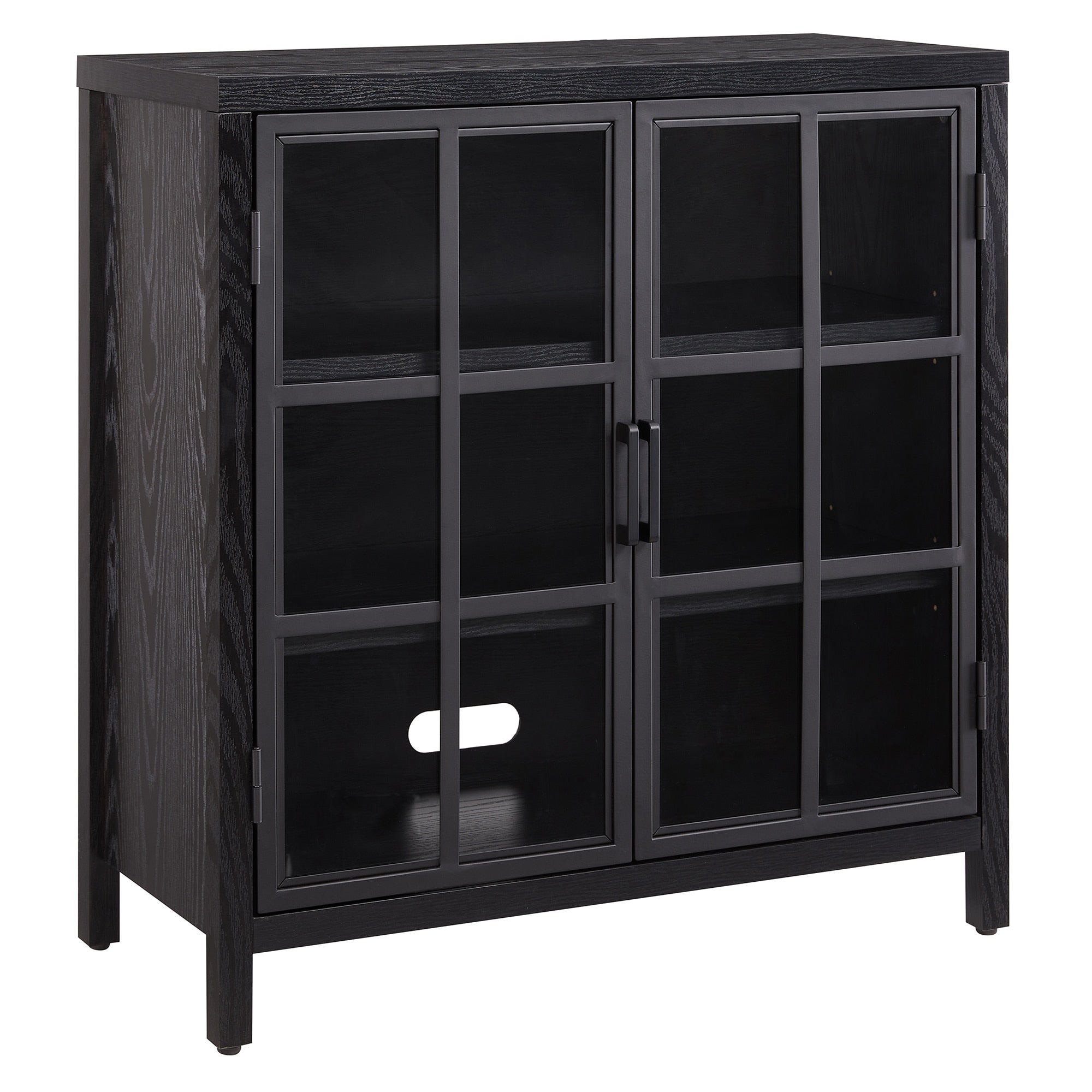 Hailey Home Bennett Black Grain 2-Shelf Office Cabinet