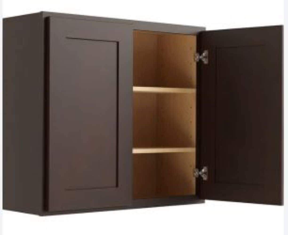 RELIABILT Parkstone 36-in W x 24-in H x 12-in D Espresso Wall Fully Assembled Plywood Cabinet (Shaker Door Style)