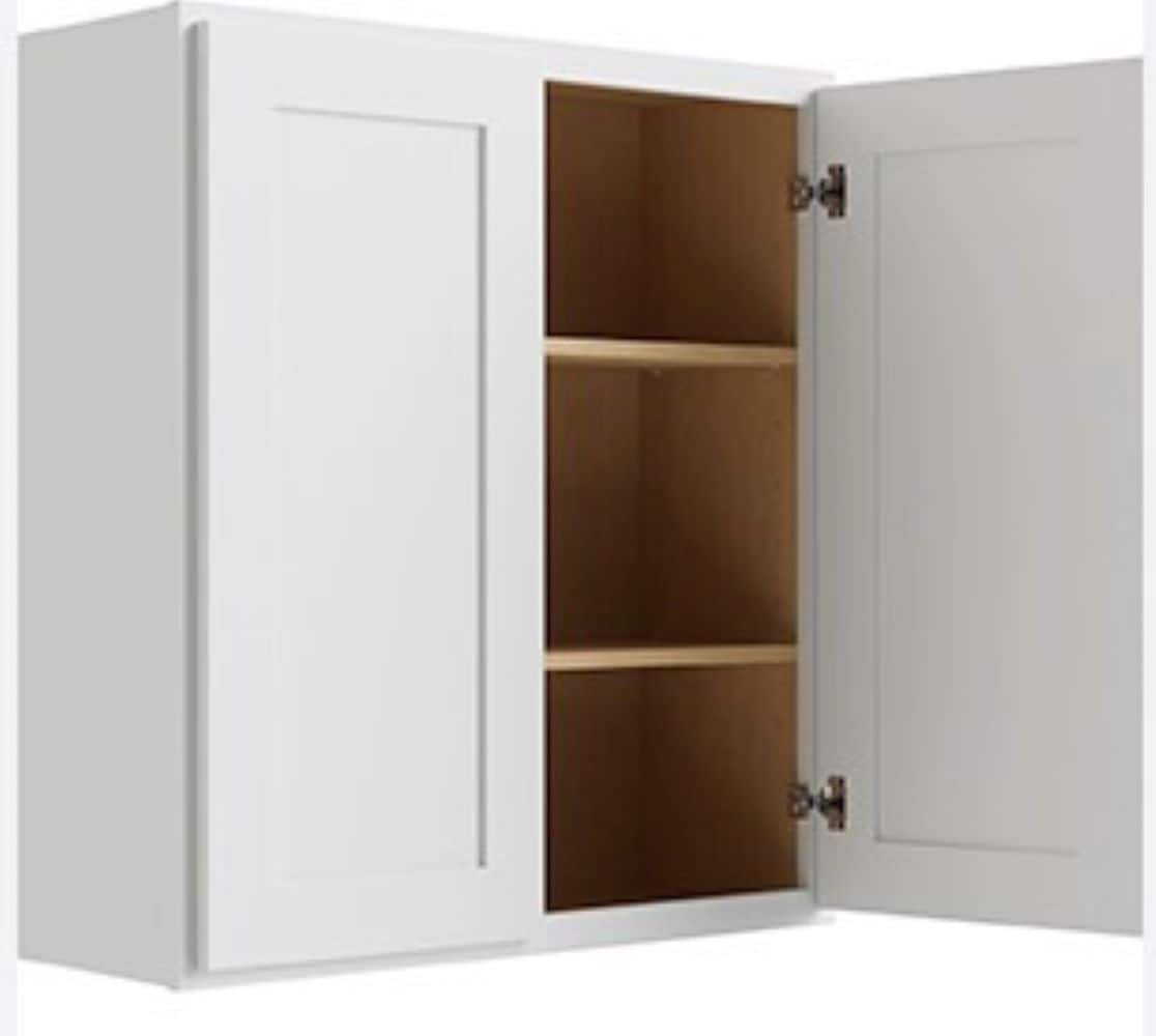 RELIABILT Parkstone 42-in W x 36-in H x 12-in D White Wall Fully Assembled Plywood Cabinet (Shaker Door Style)