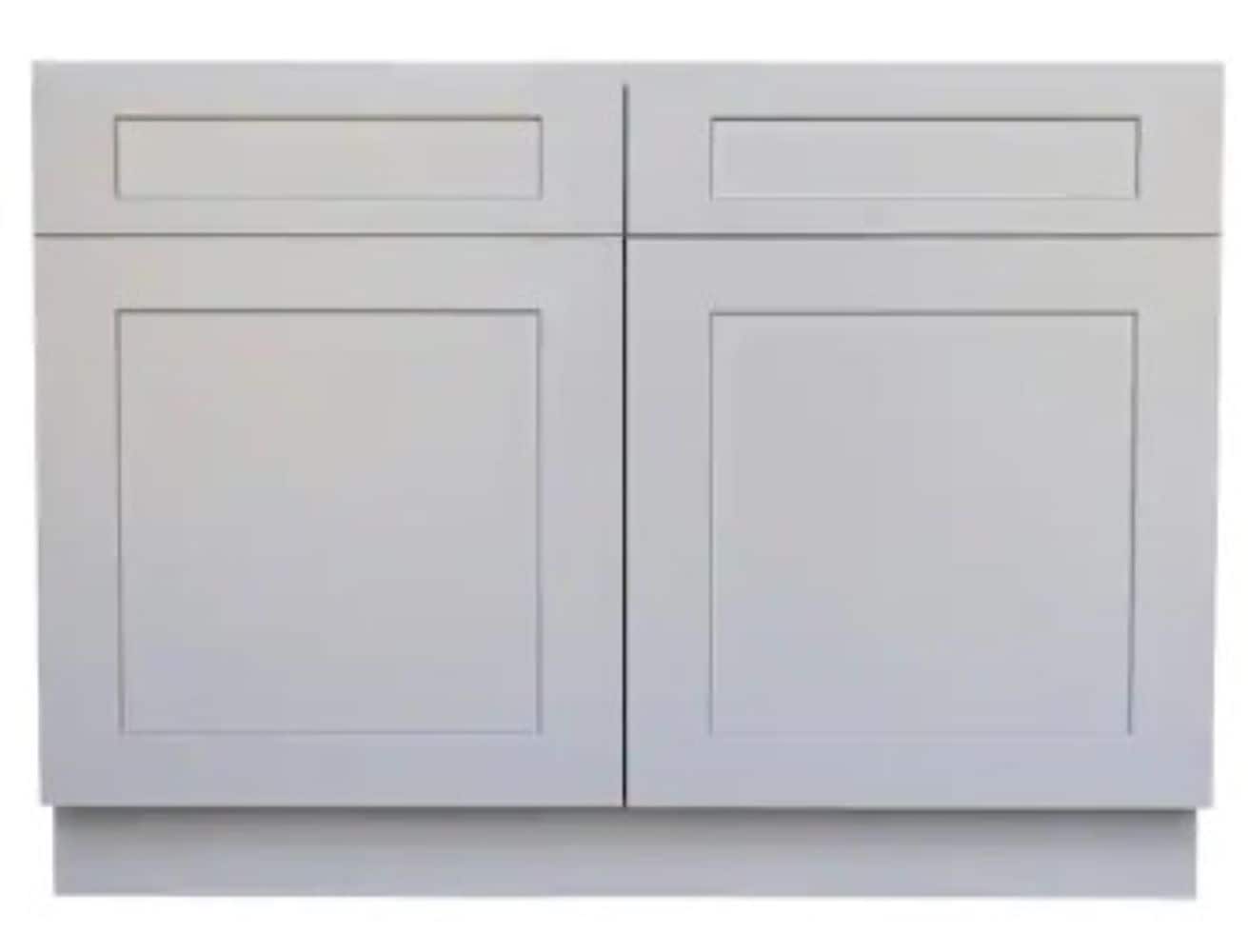 RELIABILT Parkstone 33-in W x 34.5-in H x 24-in D Grey 2-Drawers Base Fully Assembled Plywood Cabinet (Flat Panel Shaker Style)