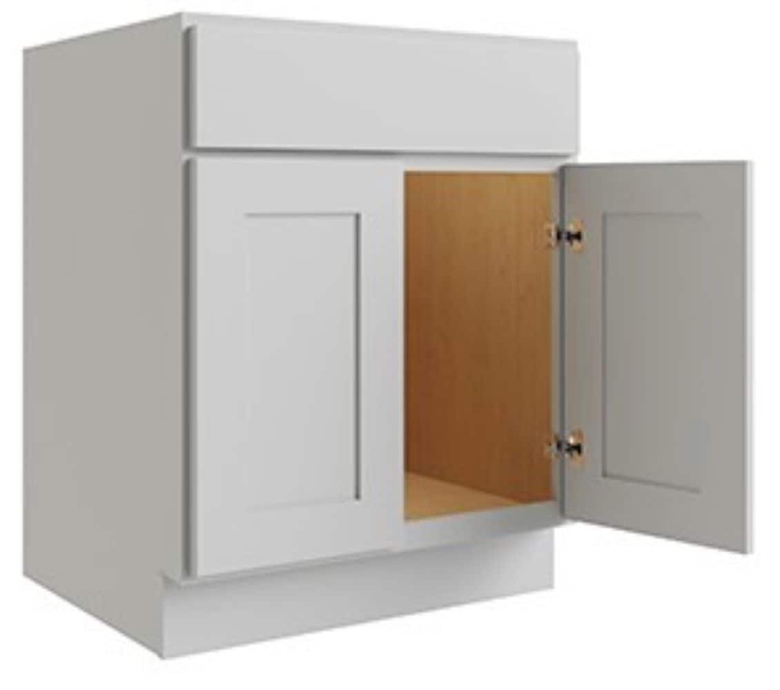 RELIABILT Parkstone 39-in W x 34.5-in H x 24-in D Grey Base Fully Assembled Plywood Cabinet (Flat Panel Shaker Door Style)