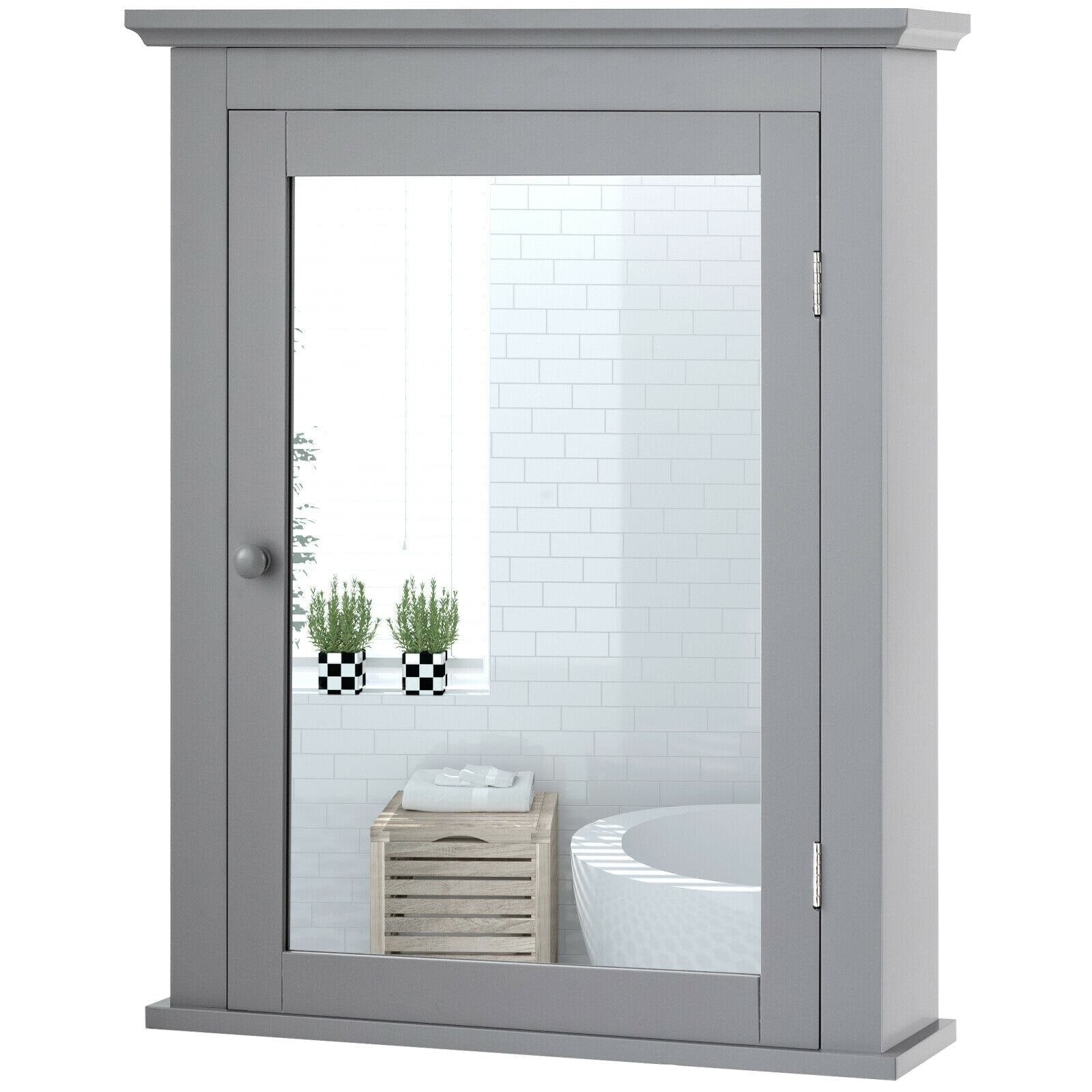 Forclover CH Medicine Cabinets 22-in x 27.5-in x 6-in Gray Bathroom Wall Cabinet