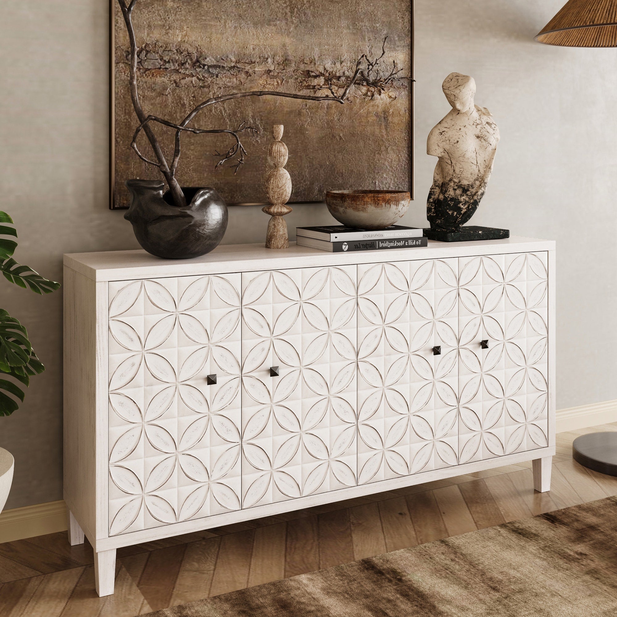 Clihome White Washed Accent Chest