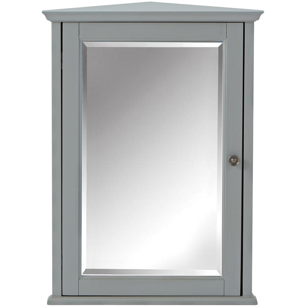 Hamilton 27 in. H x 20 in. W Corner Wall Cabinet in Grey