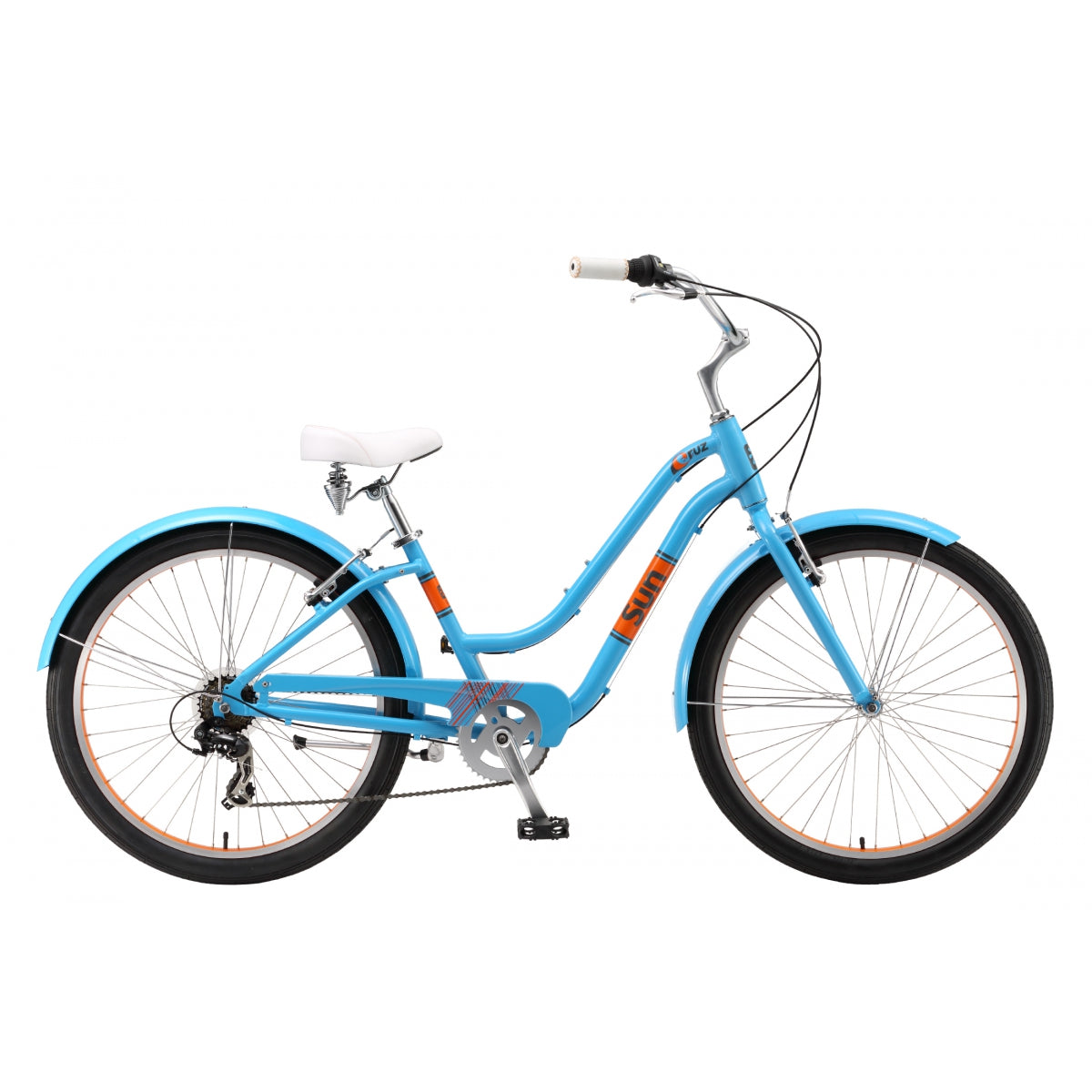 Sun Bicycles Cruz 7 Speed Step-Thru Cruiser Bikes with Aluminum Frames, Alloy Components & Stylish Color Options for Commuting & Leisure