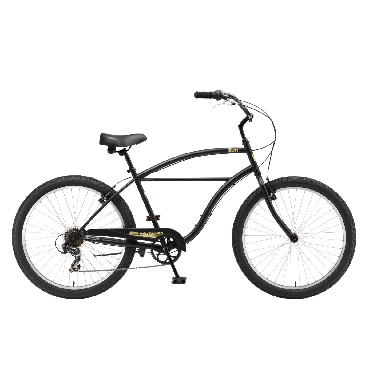 Sun Bicycles Revolutions 7 Step-Over 18.5in Satin Black 26`