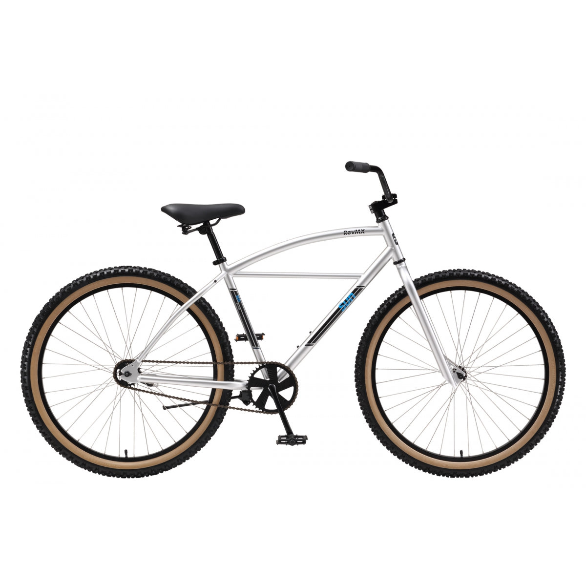 Sun Bicycles RevMX Step-Over 18in Steel Frame Cruiser Bikes – 27.5” Knobby Tires, Single-Speed, Retro Style, Adult & Youth Mountain Bikes