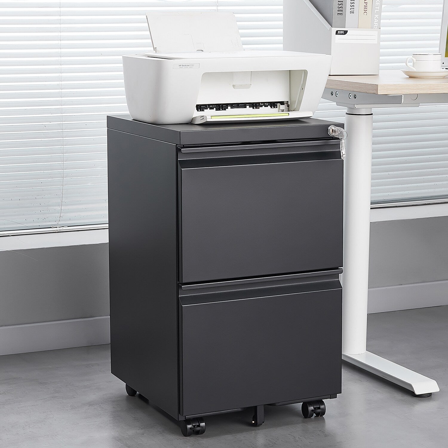 Mondawe Black 2-Drawer 17.7-in File Cabinet