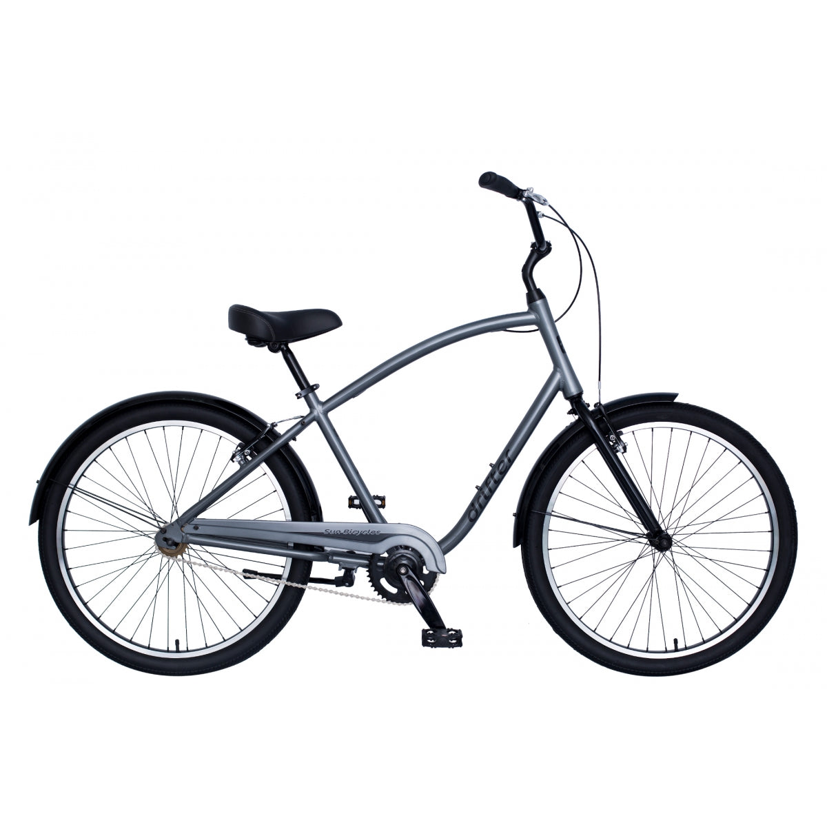 Sun Bicycles Drifter 1 Step-Over 19in Alloy Cruiser Bike – Lightweight, Single-Speed, Foot-Forward Design, Full Fenders, Stylish Commuter & City Bike