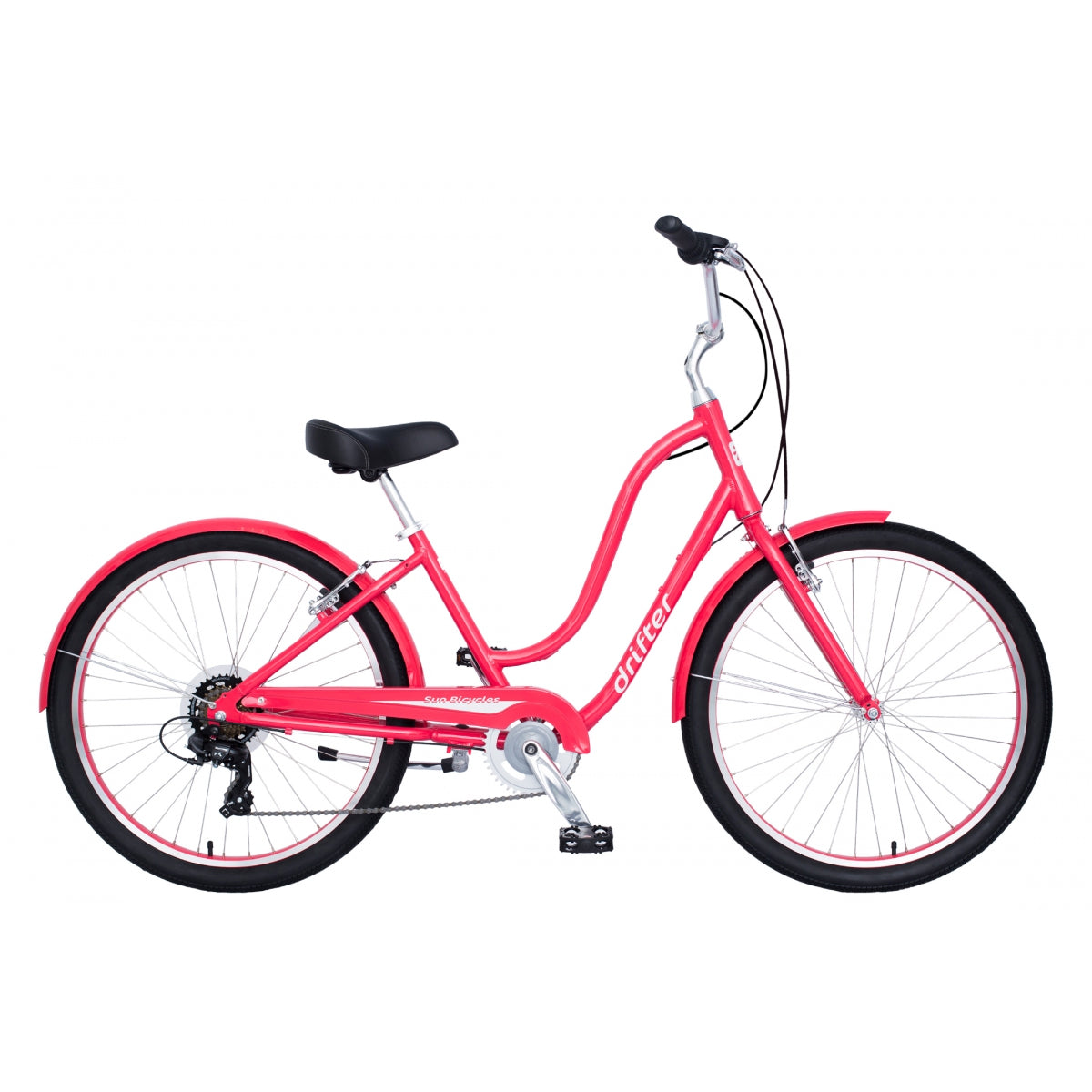 Discover Sun Bicycles Drifter 7-Speed Step-Thru & Light Aqua City Bikes with Lightweight Alloy Frames, Rugged Tires, & Stylish Retro Design
