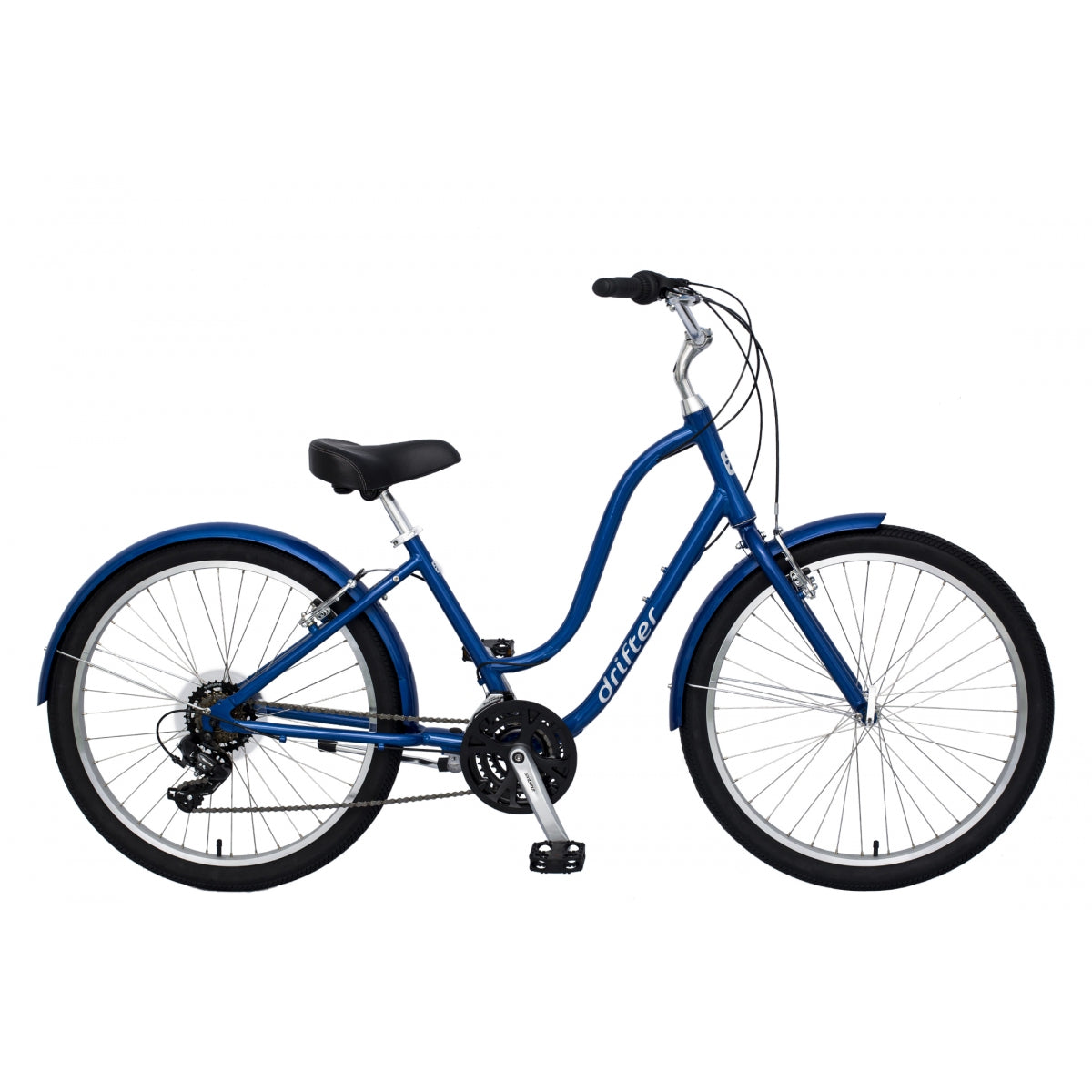Sun Bicycles Drifter 21 Step-Thru & Bike Series — Lightweight Alloy Frames, 21-Speed Gearing, Cruiser Style, Foot-Forward Comfort, Stylish Colors