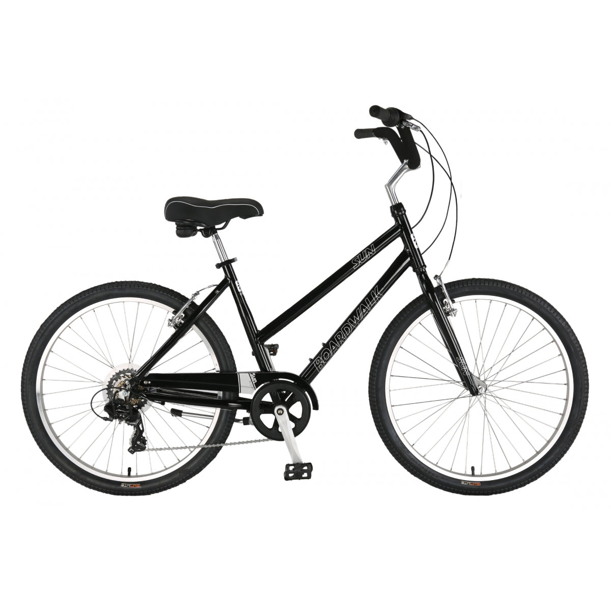 Sun Bicycles Boardwalk 7-Speed Step-Thru Cruiser Bikes in Lightweight Alloy Frames, Stylish Gloss & Metallic Blue, Comfortable & Durable Ride