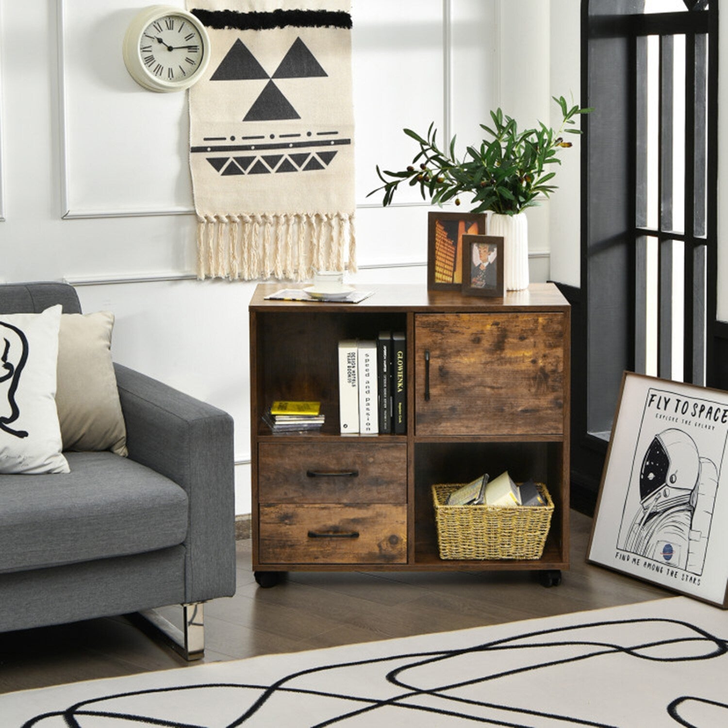 Mondawe Brown 2-Drawer 31.5-in File Cabinet