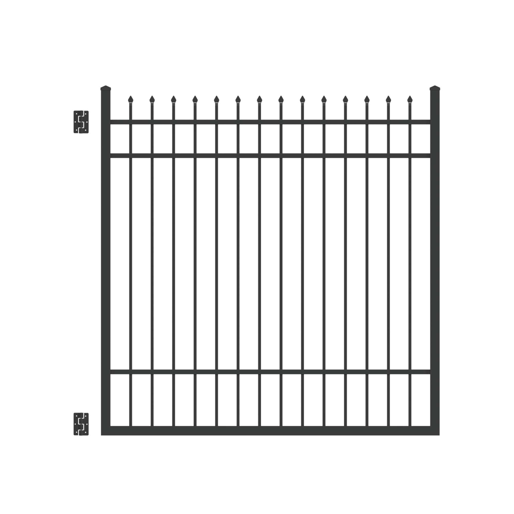 Freedom Providence 6-ft H Black Aluminum Spaced Picket Arched-top Decorative Fence Gate