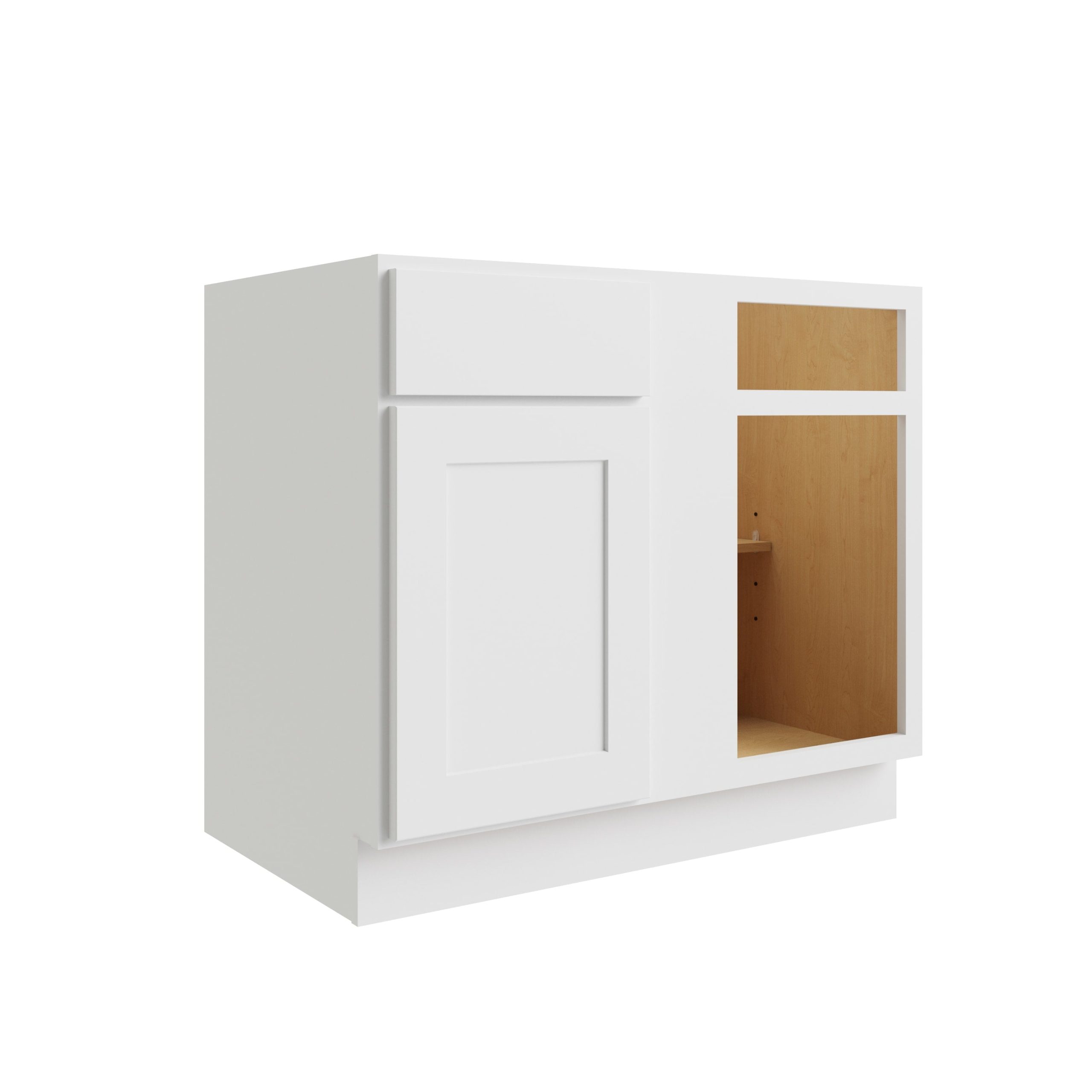 RELIABILT Parkstone 39-in W x 34.5-in H x 24-in D White Blind 1-Drawer Base Fully Assembled Plywood Cabinet (Flat Panel Shaker Style)