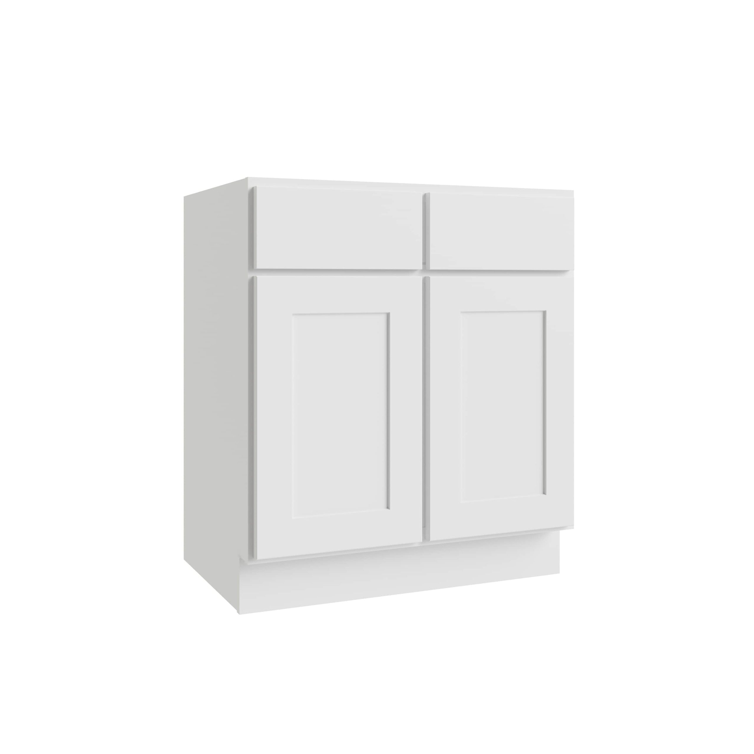 RELIABILT Parkstone 39-in W x 34.5-in H x 24-in D White 2-Drawers Base Fully Assembled Plywood Cabinet (Flat Panel Shaker Style)