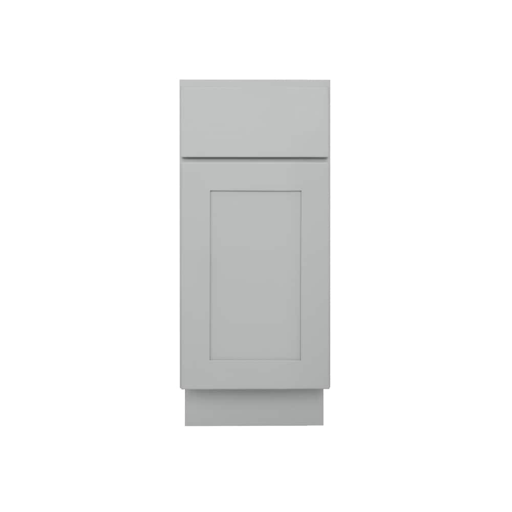 RELIABILT Overlake 15-in W x 34.5-in H x 24-in D Gray 1-Drawer Base Ready To Assemble Plywood Cabinet (Recessed Panel Shaker Door Style)