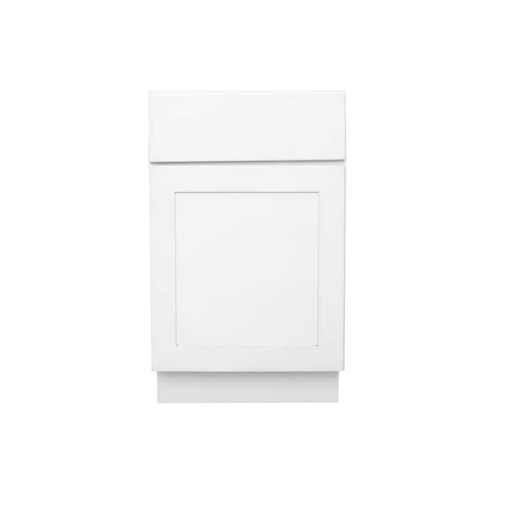 RELIABILT Fairplay 21-in W x 34.5-in H x 24-in D White 1-Drawer Base Ready To Assemble Plywood Cabinet (Recessed Panel Shaker Door Style)