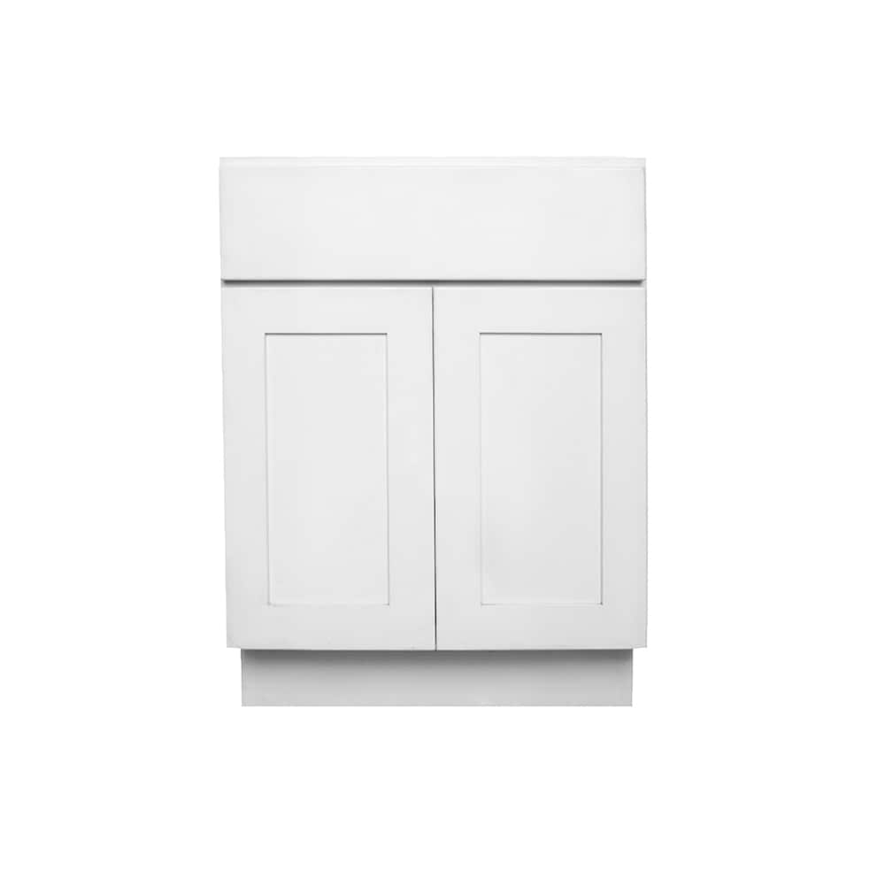 RELIABILT Fairplay 27-in W x 34.5-in H x 24-in D White 1-Drawer Base Ready To Assemble Plywood Cabinet (Recessed Panel Shaker Door Style)