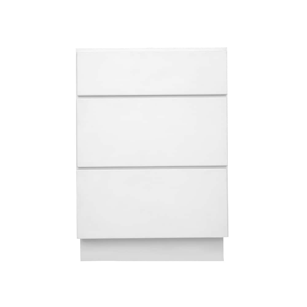 RELIABILT Fairplay 24-in W x 34.5-in H x 24-in D White 3-Drawers Base Ready To Assemble Plywood Cabinet (Flat Panel Style)