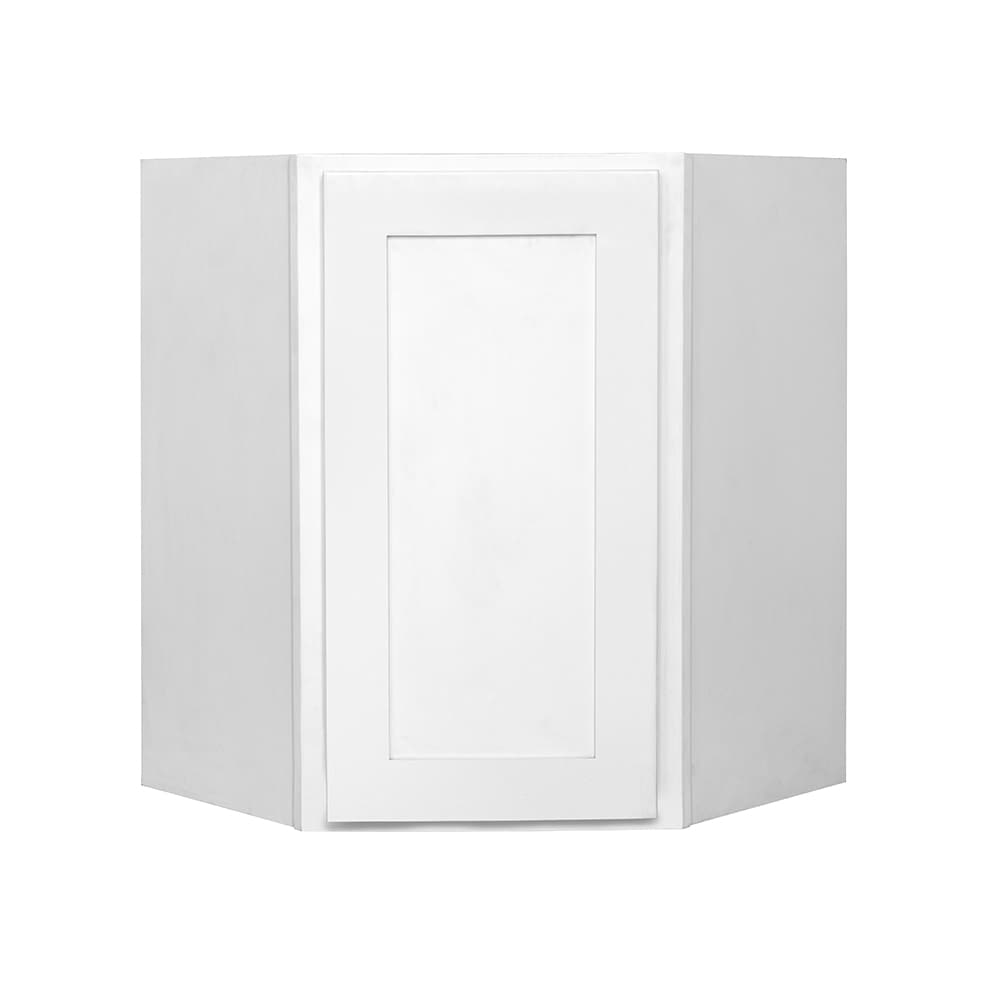 RELIABILT Fairplay 24-in W x 30-in H x 24-in D White Diagonal Corner Wall Ready To Assemble Plywood Cabinet (Recessed Panel Shaker Style)