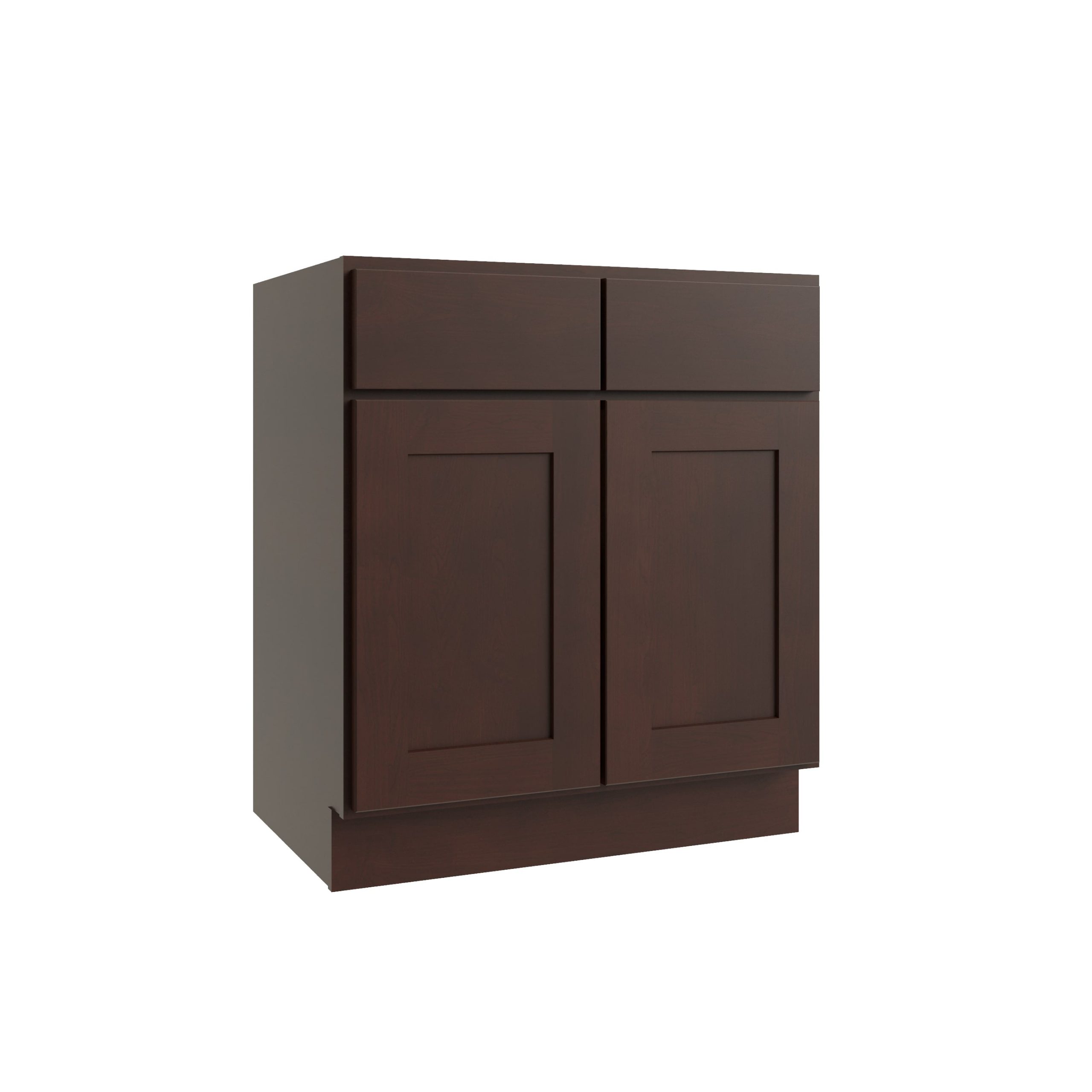 RELIABILT Parkstone 33-in W x 34.5-in H x 24-in D Espresso 2-Drawers Base Fully Assembled Plywood Cabinet (Flat Panel Shaker Style)
