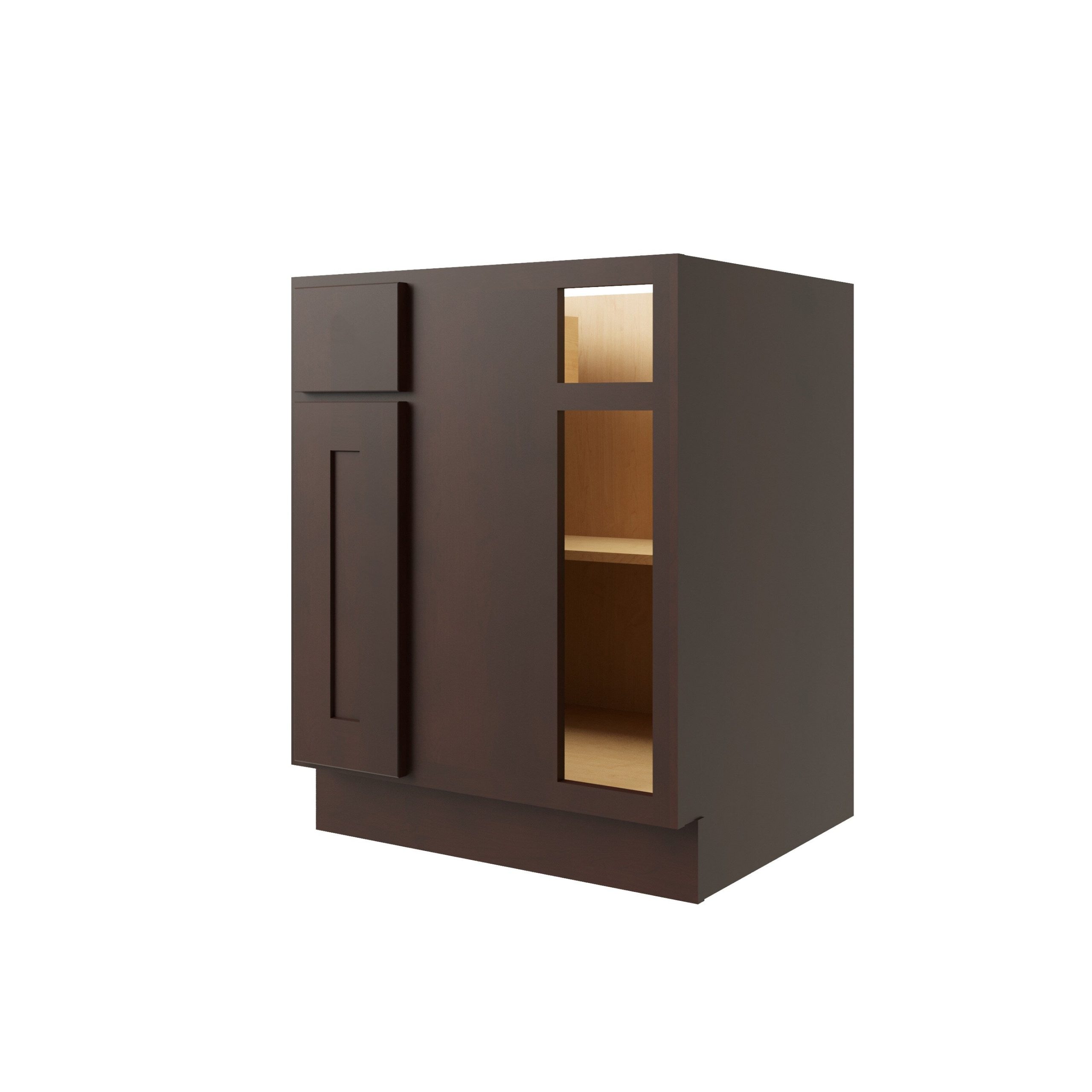 RELIABILT Parkstone 39-in W x 34.5-in H x 24-in D Espresso Blind 1-Drawer Base Fully Assembled Plywood Cabinet (Flat Panel Shaker Style)