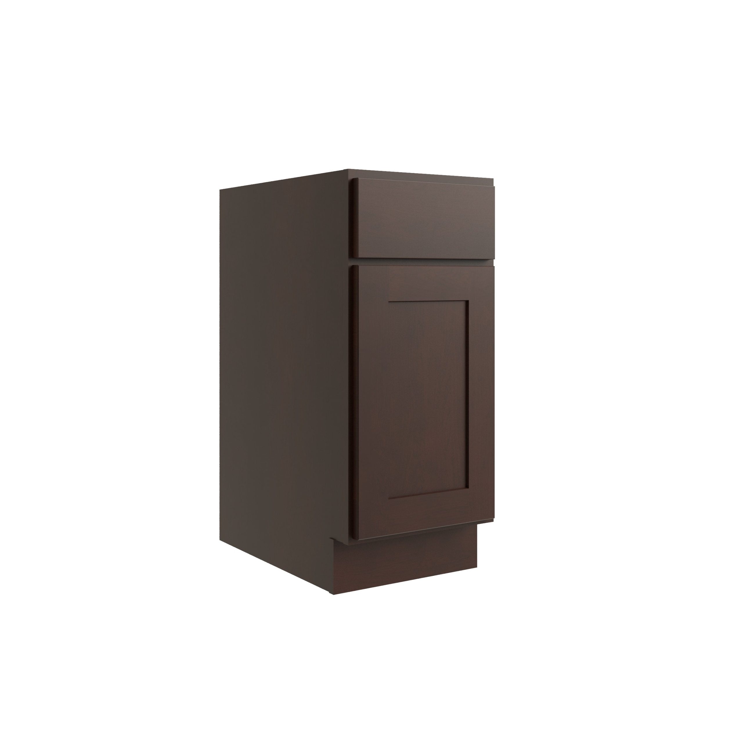 RELIABILT Parkstone 12-in W x 34.5-in H x 24-in D Espresso 1-Drawer Base Fully Assembled Plywood Cabinet (Flat Panel Shaker Style)