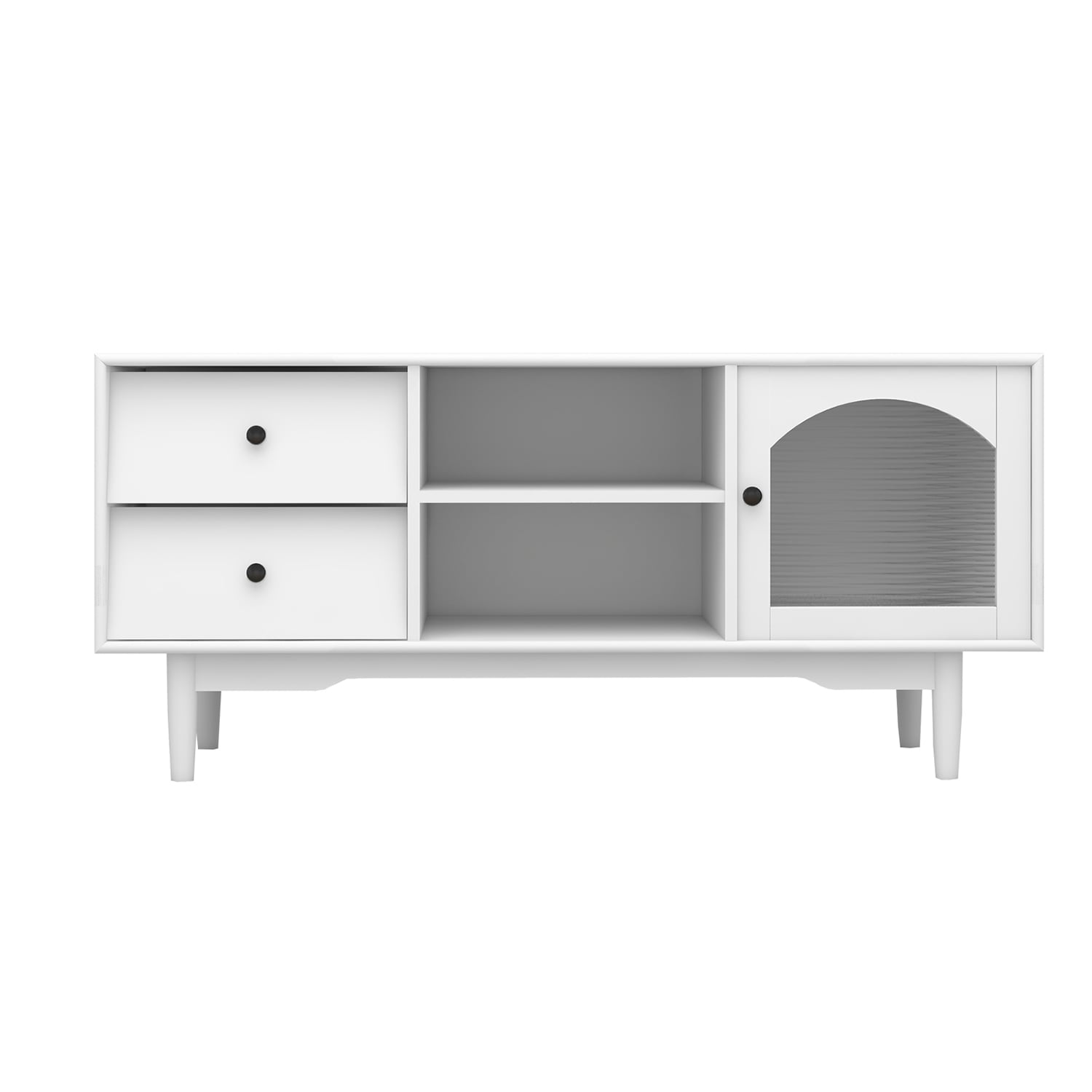 SINOFURN Modern/Contemporary White TV Cabinet (Accommodates TVs up to 52-in) with Storage