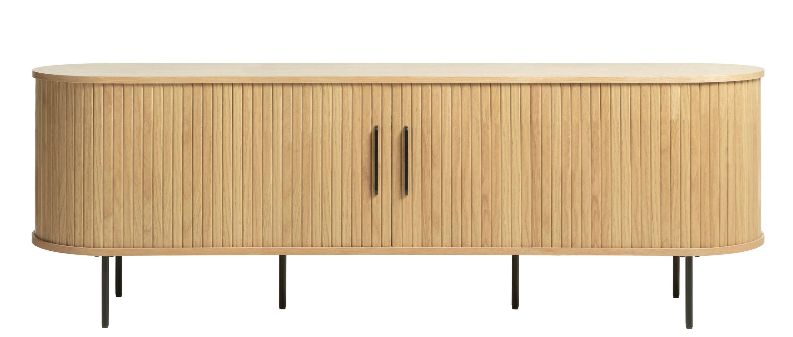 Natural Oak Contemporary/Modern Wood Media Cabinet