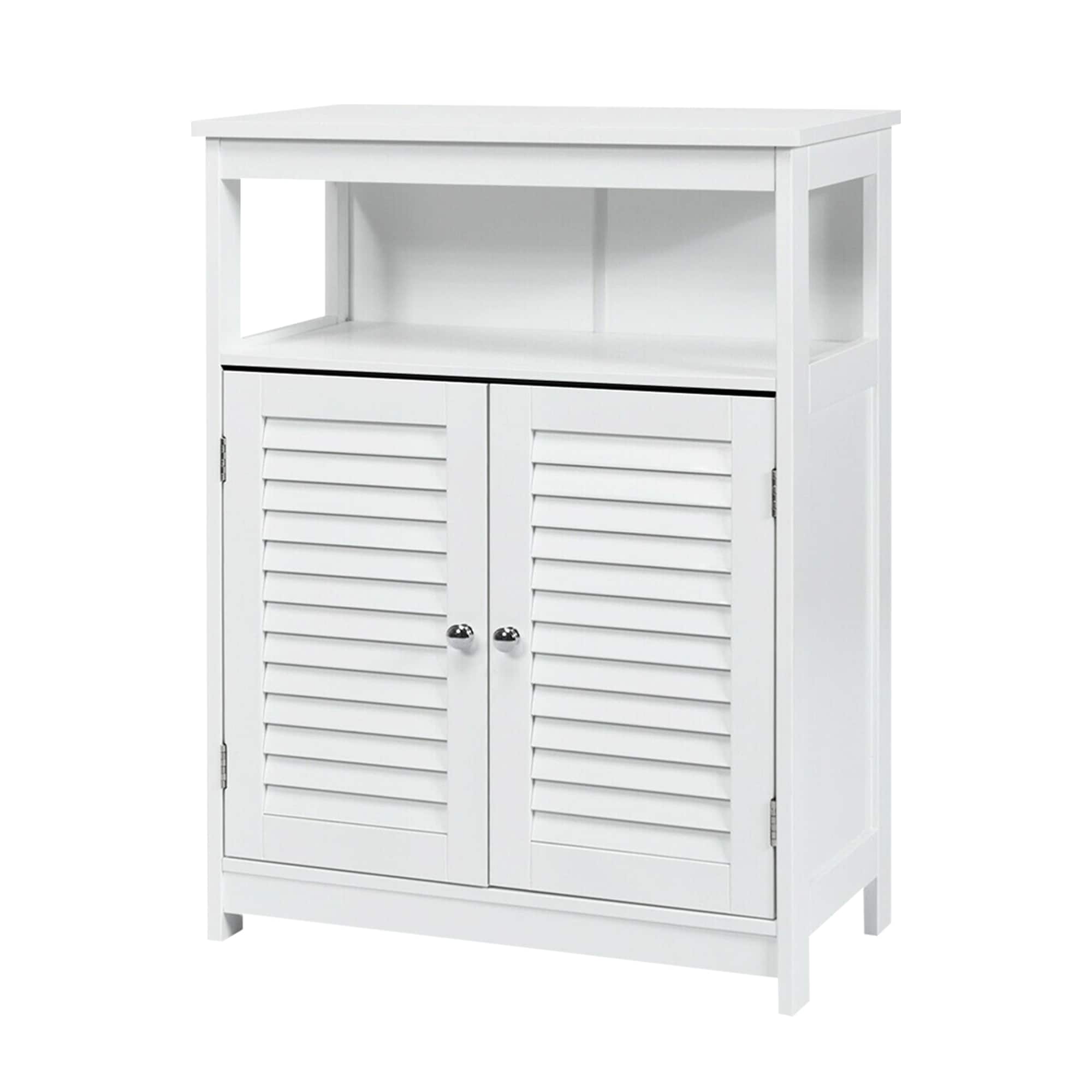 WELLFOR 23.5-in x 31.5-in x 12-in White Freestanding Linen Cabinet