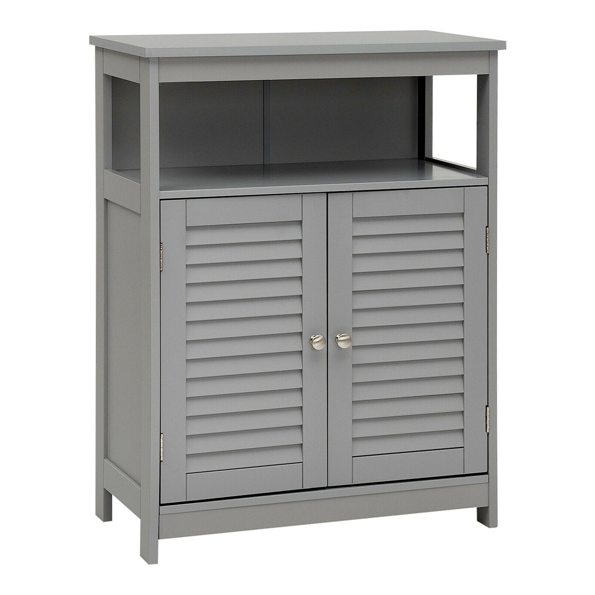 WELLFOR 23.5-in x 31.5-in x 12-in Gray Freestanding Linen Cabinet
