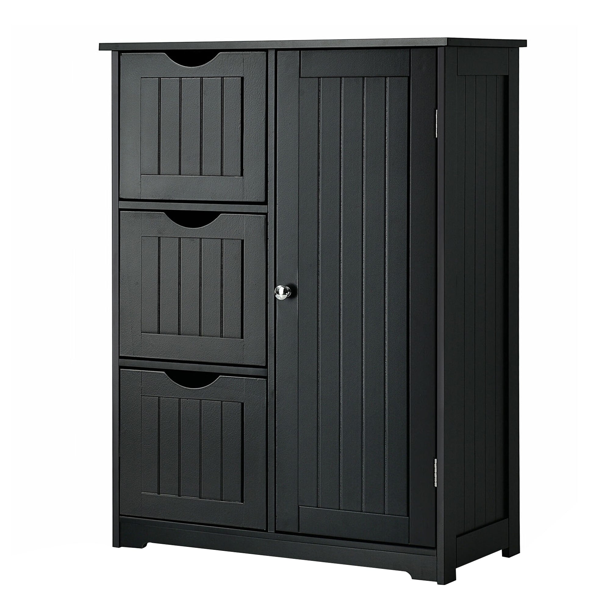 WELLFOR 24-in x 32-in x 12-in Black Freestanding Linen Cabinet