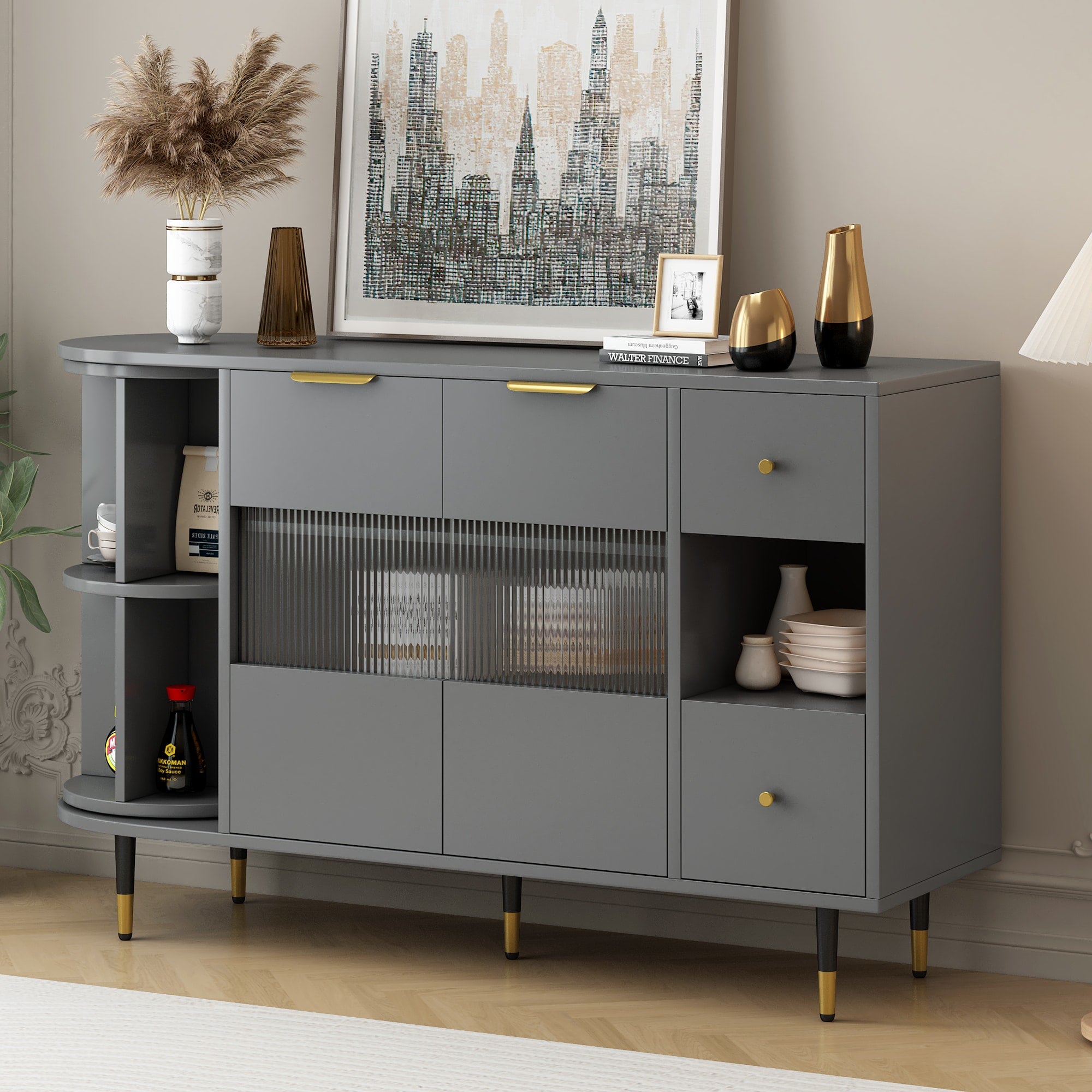 ModernLuxe 15.7-in W x 31.5-in H Mdf Gray Freestanding Utility Storage Cabinet