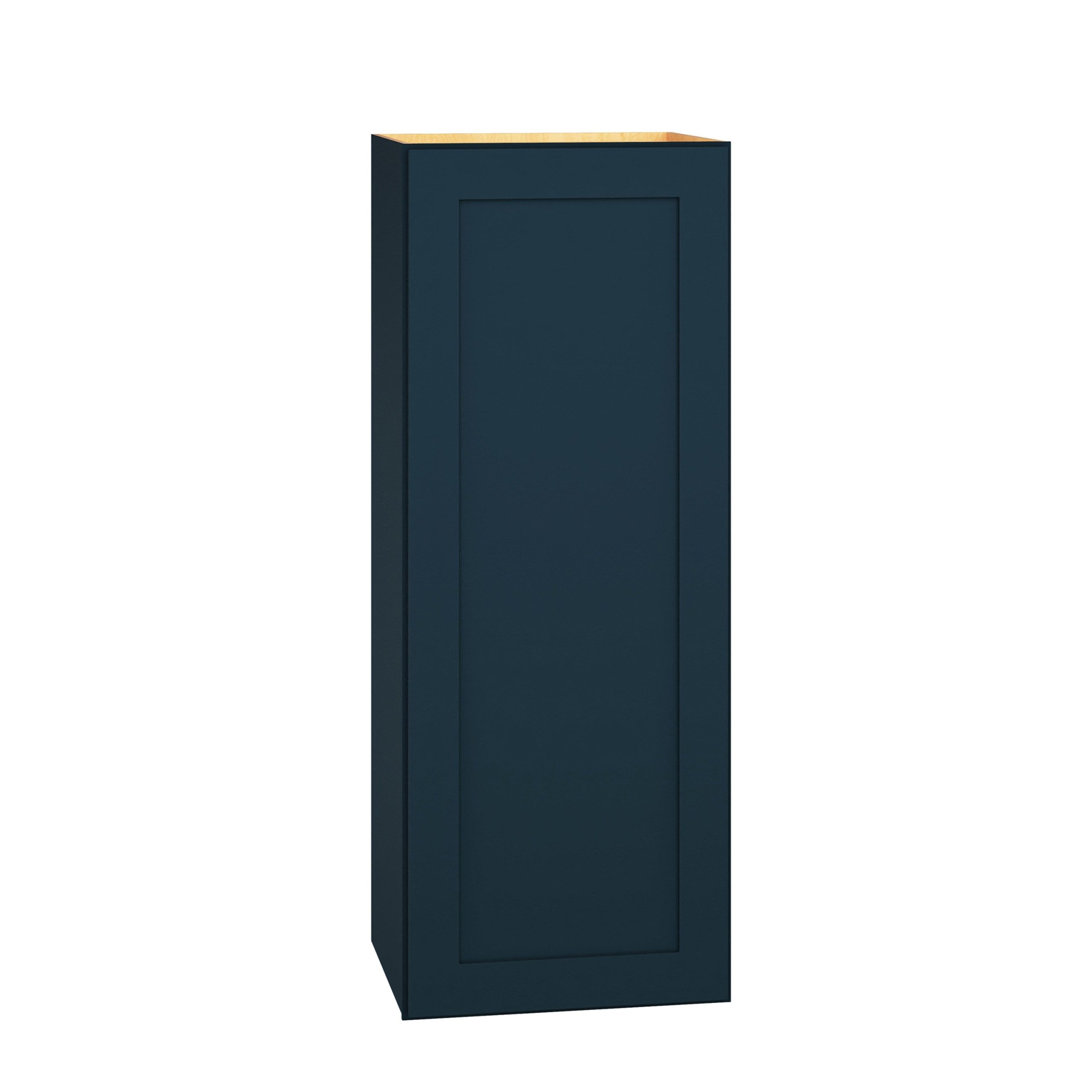 Diamond Express Jamestown 15-in W x 39-in H x 12-in D Regatta Blue Wall Fully Assembled Plywood Cabinet (Recessed Panel Shaker Door Style)