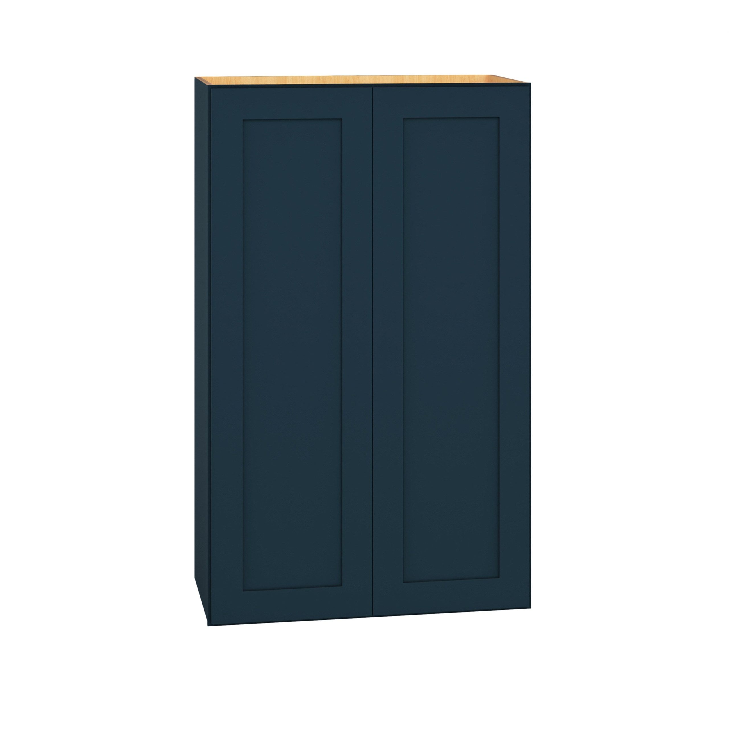 Diamond Express Jamestown 24-in W x 39-in H x 12-in D Regatta Blue Wall Fully Assembled Plywood Cabinet (Recessed Panel Shaker Door Style)