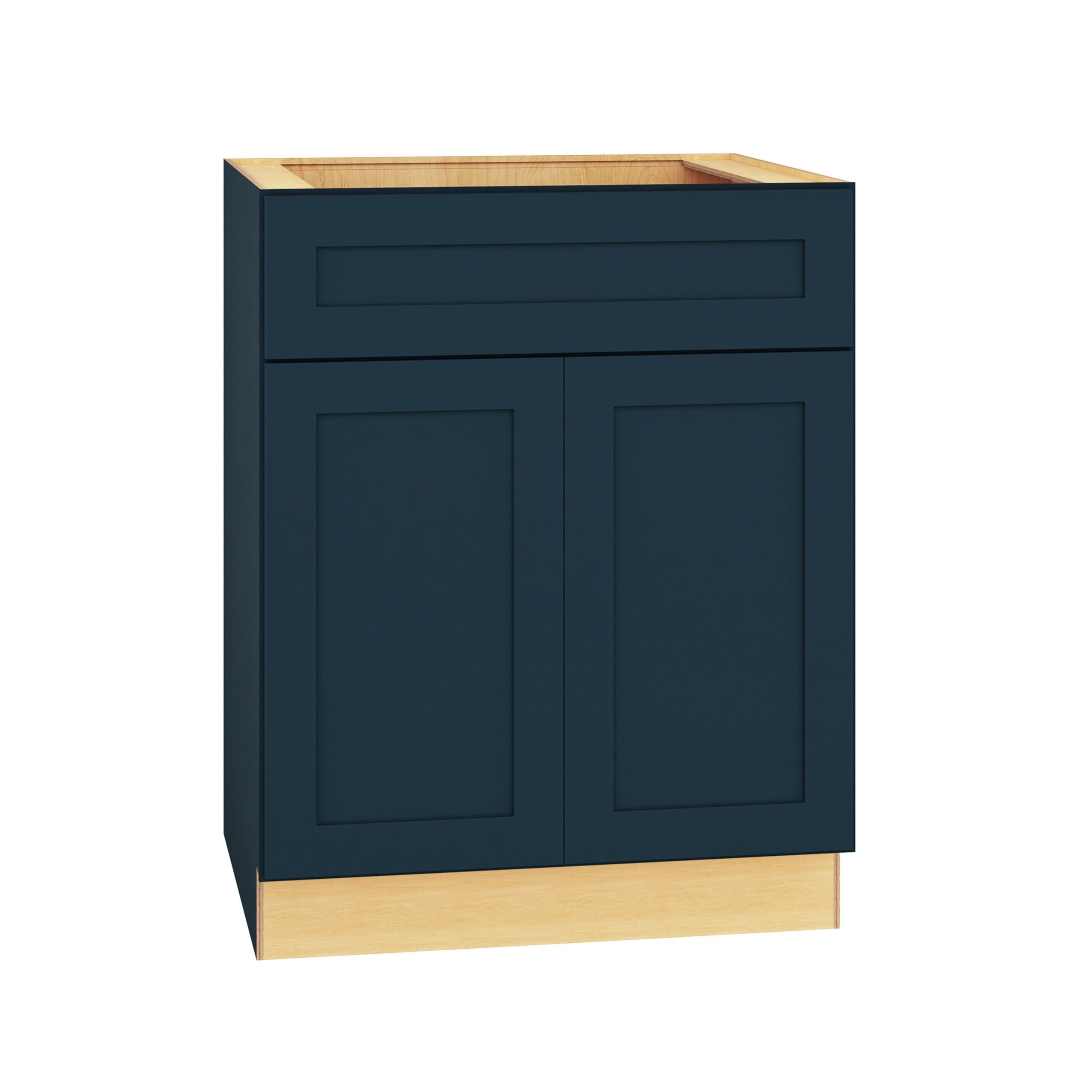 Diamond Express Jamestown 27-in W x 34.5-in H x 24-in D Regatta Blue Sink Base Fully Assembled Plywood Cabinet (Recessed Panel Shaker Style)