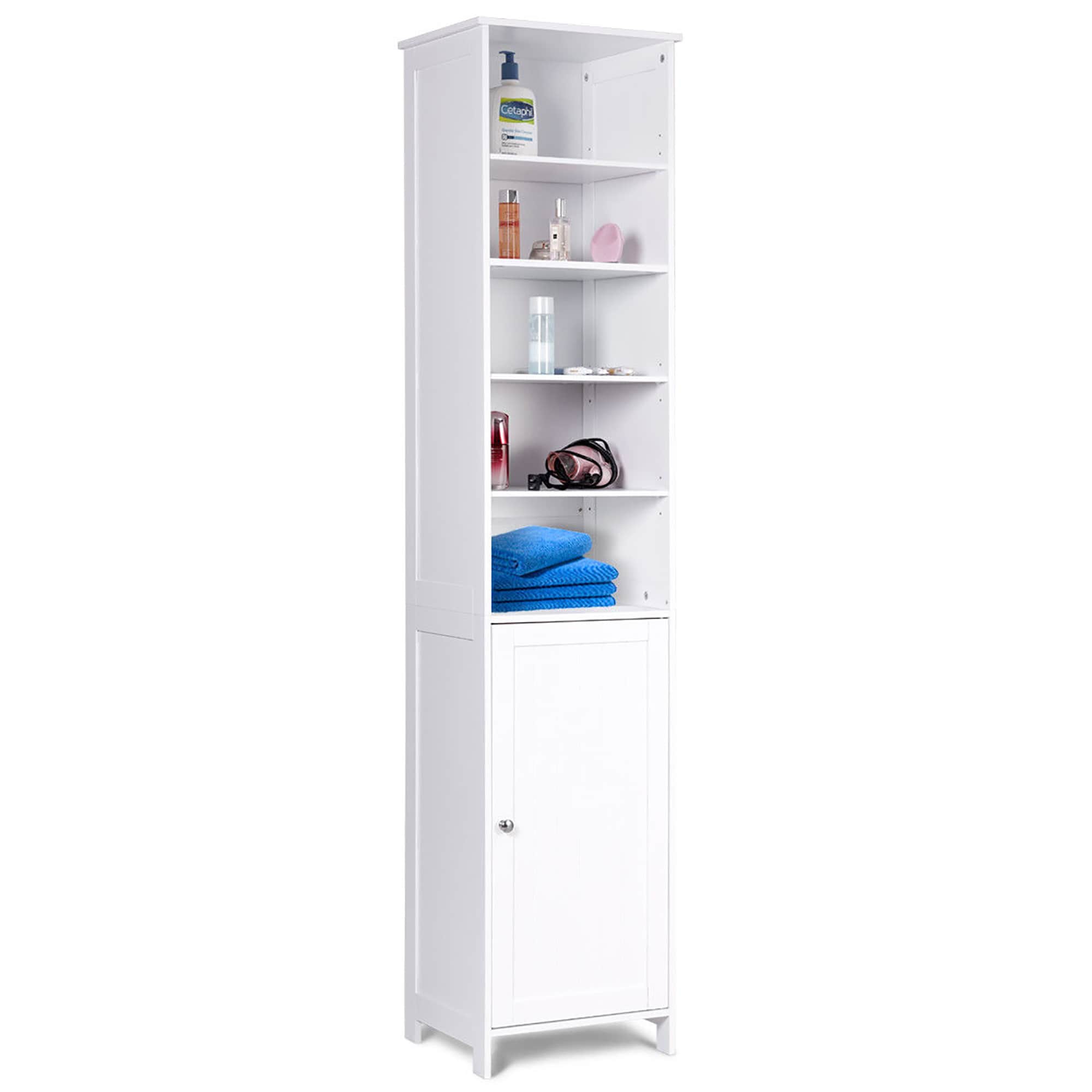 Costway 13.5-in W x 72-in H Mdf White Freestanding or Wall-mount Utility Storage Cabinet