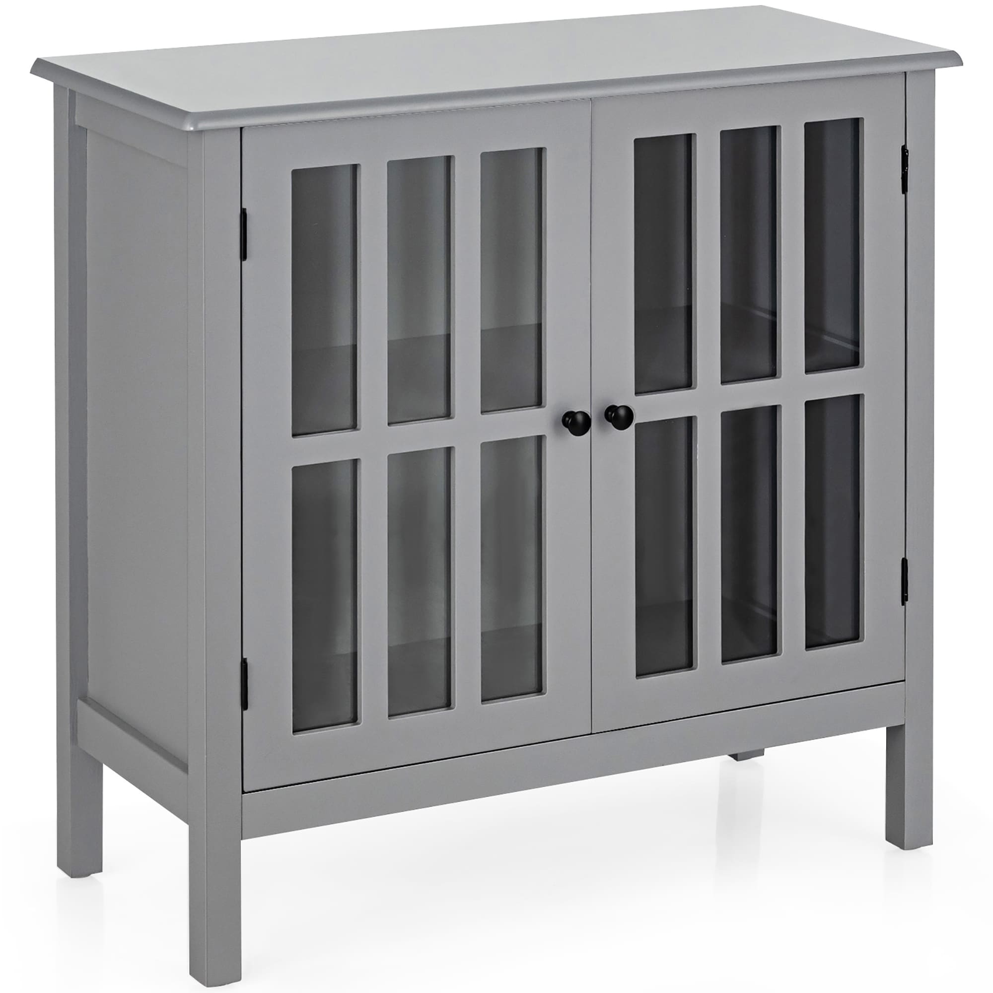 Costway 14-in W x 31-in H Mdf Gray Freestanding Utility Storage Cabinet
