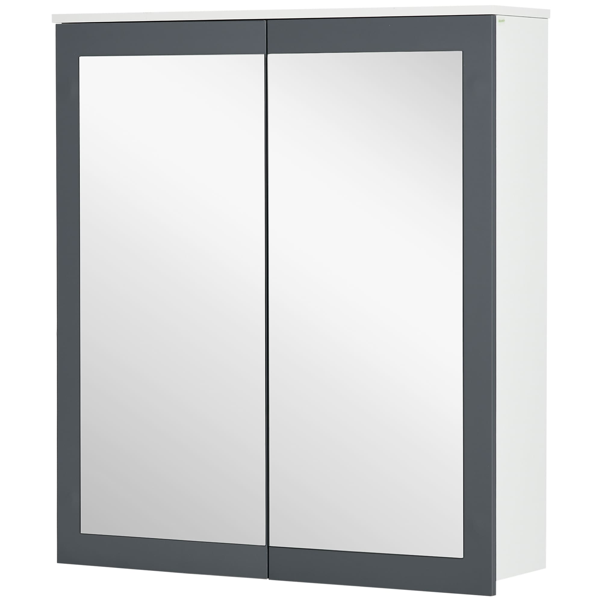 Forclover 24.5-in x 25.5-in Surface/Recessed Mount White Medicine Cabinet