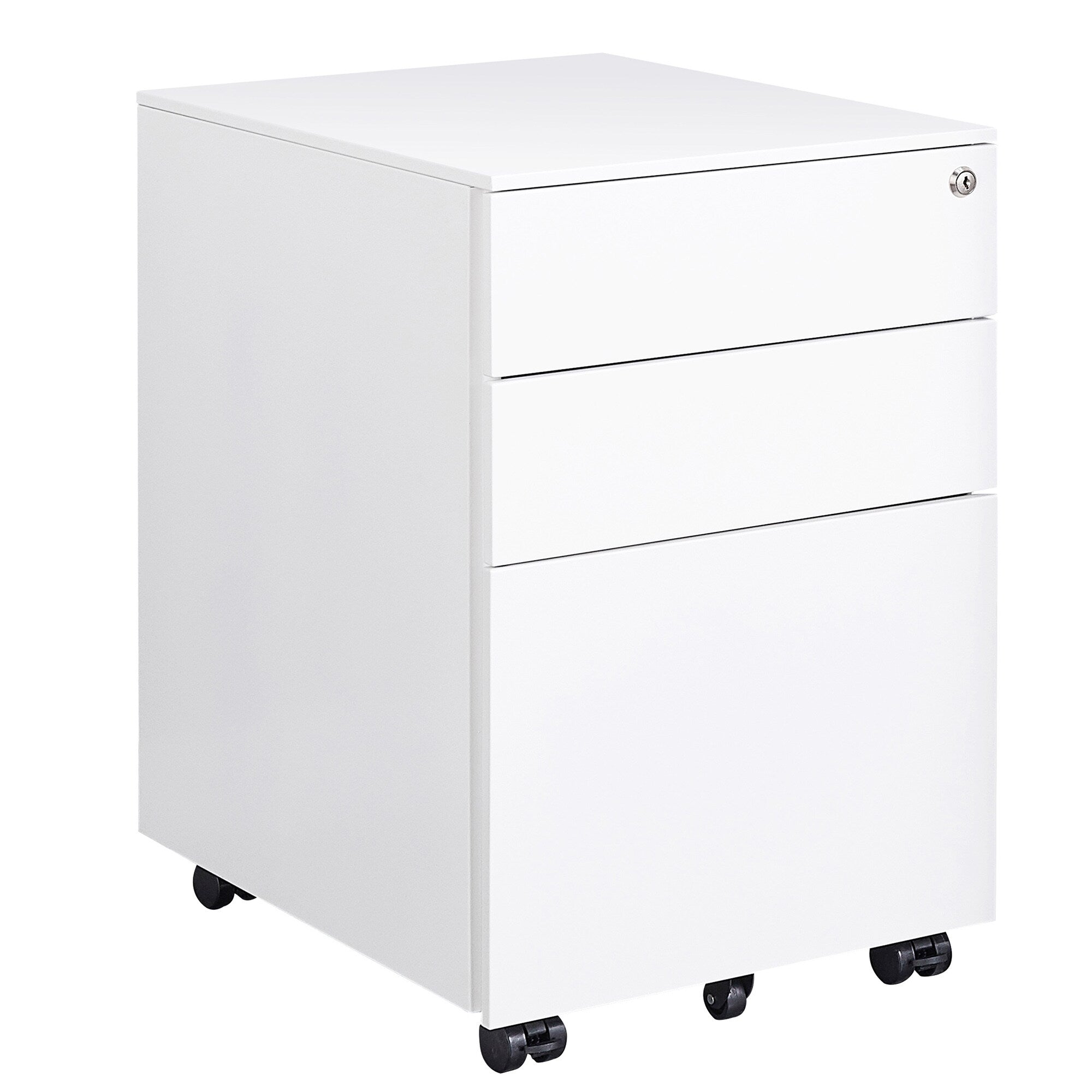 SINOFURN White 3-Drawer 15.4-in File Cabinet