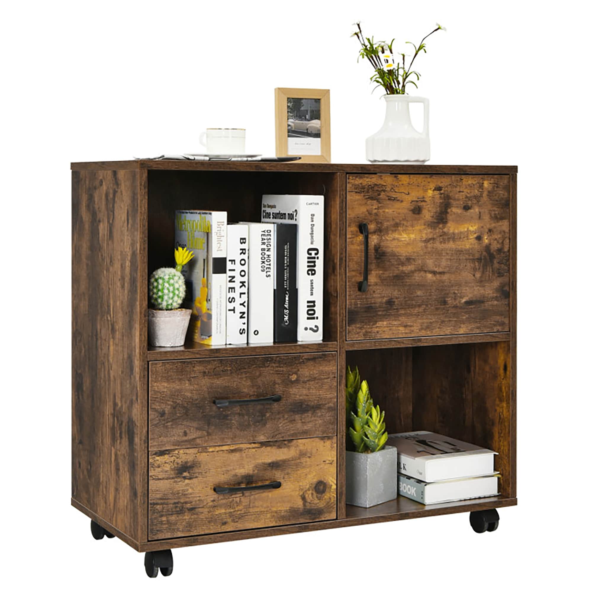 GZMR Brown 15-in File Cabinet