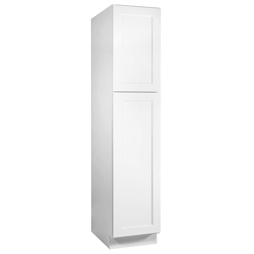 Design House Brookings 18-in W x 84-in H x 24-in D White Maple Pantry Fully Assembled Plywood Cabinet (Recessed Panel Shaker Door Style)