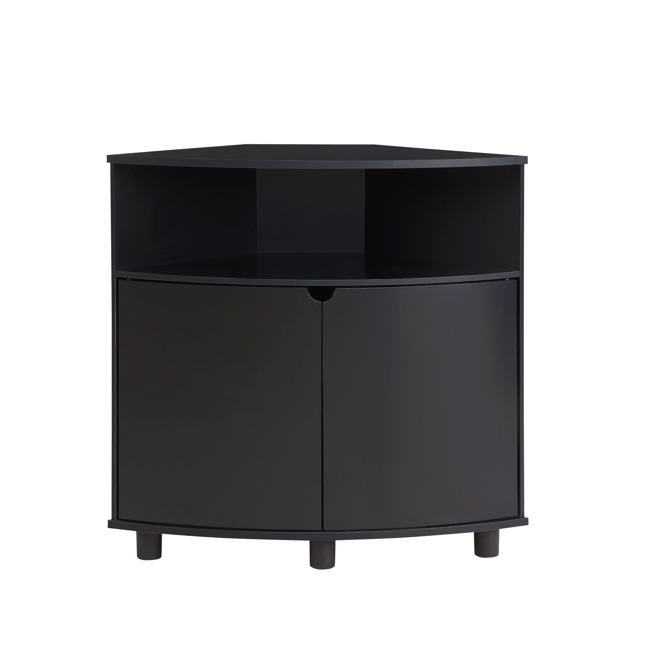 Furniture of America Leto Black Contemporary/Modern Mdf Media Cabinet