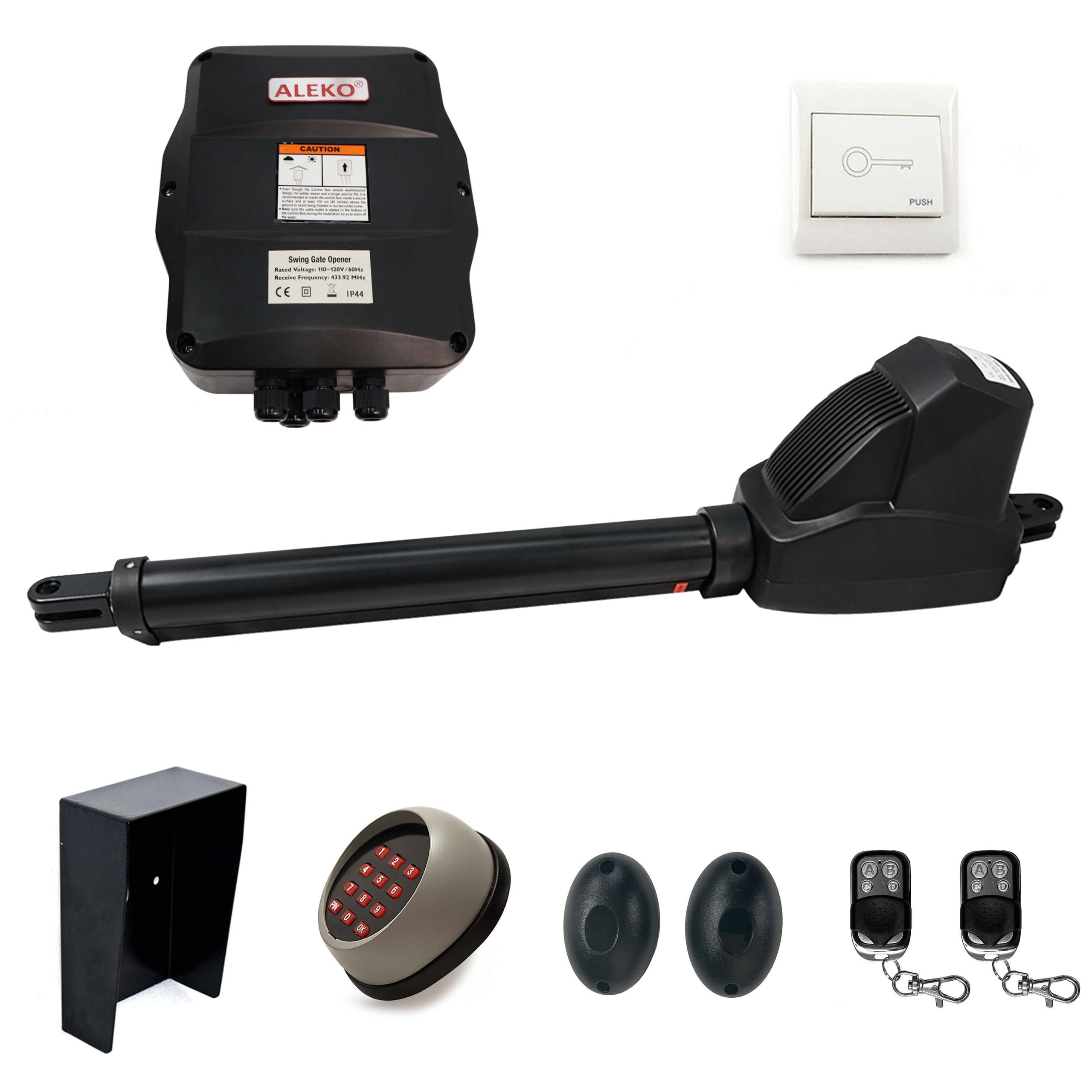 ALEKO 10-ft Single Swing Universal Electric Driveway Gate Opener Kit (Solar Compatible)