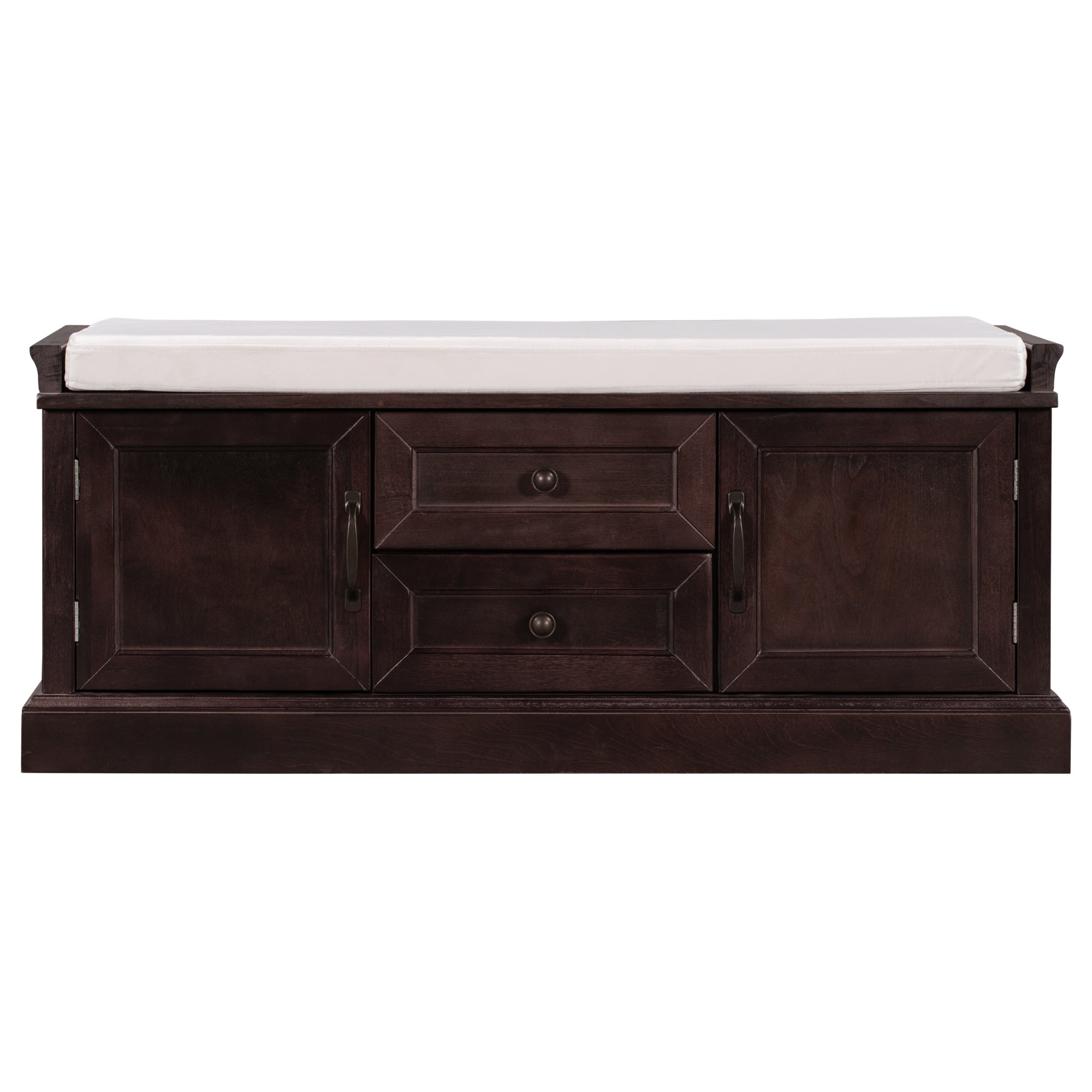 SINOFURN Rustic Espresso Accent Bench with Storage Bench 42.5-in x 15.1-in x 17.5-in