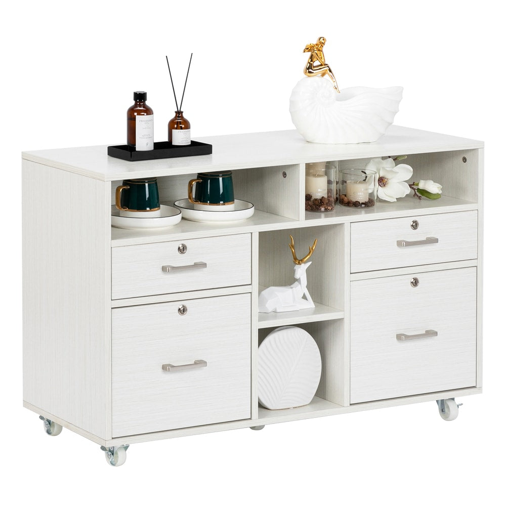 Winado White 4-Drawer 18.89-in File Cabinet