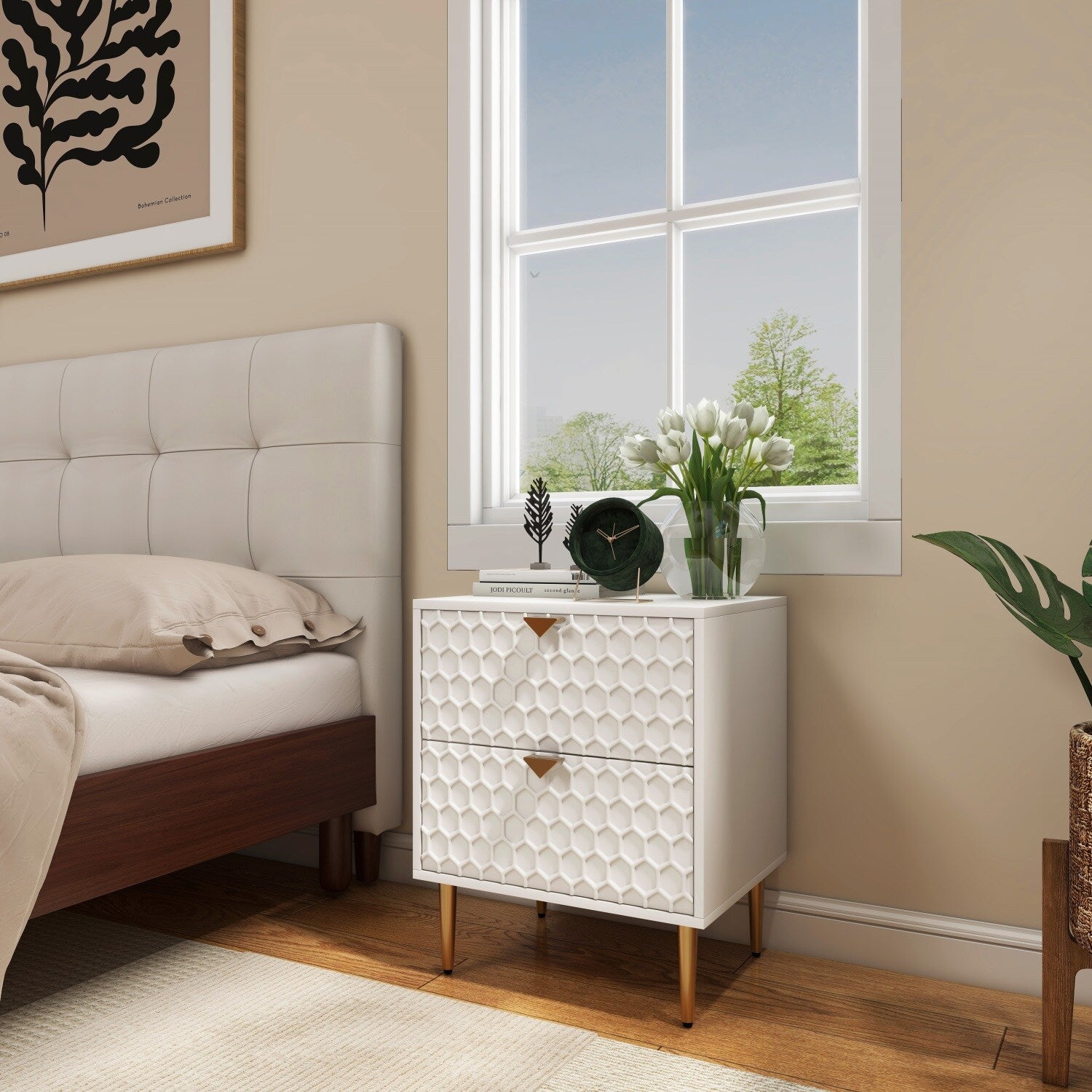 Mondawe 19.7 in. 2-Drawer Cabinet Chest, White