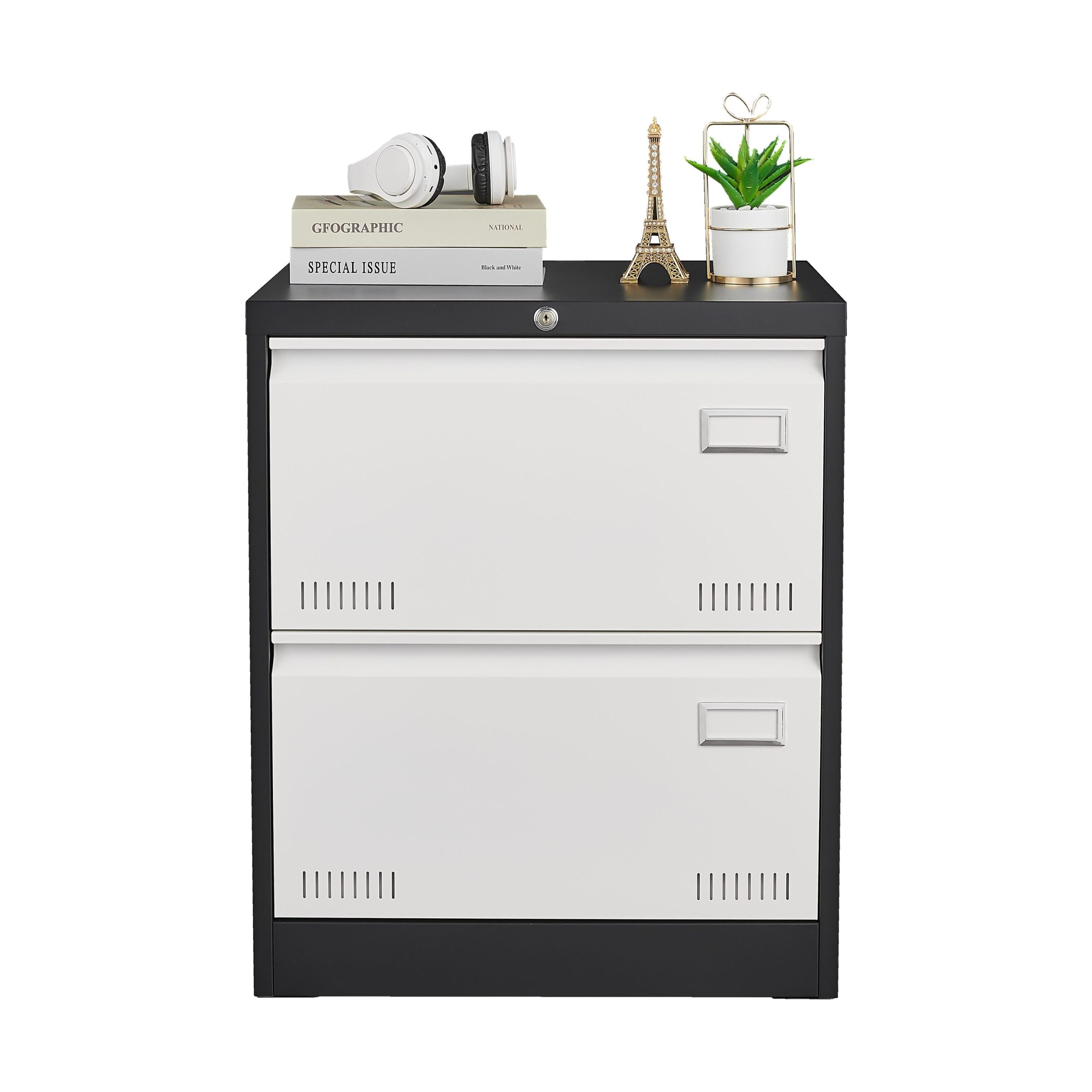Maocao Hoom Black+White 23.62-in File Cabinet